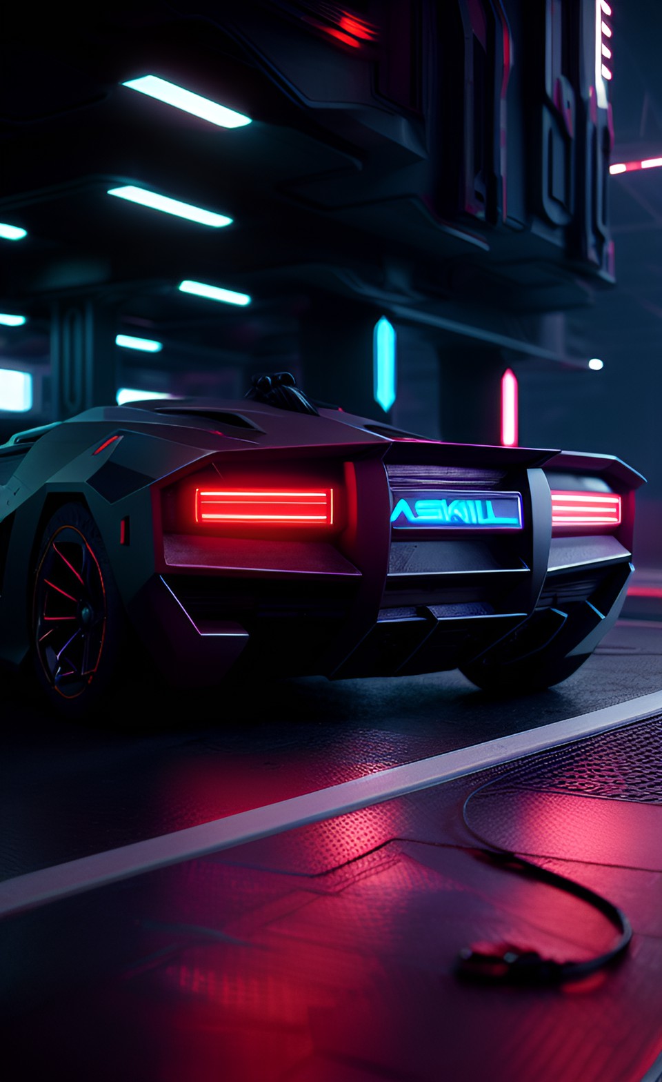 futuristic sci-fi armored sport car, cyberpunk preview