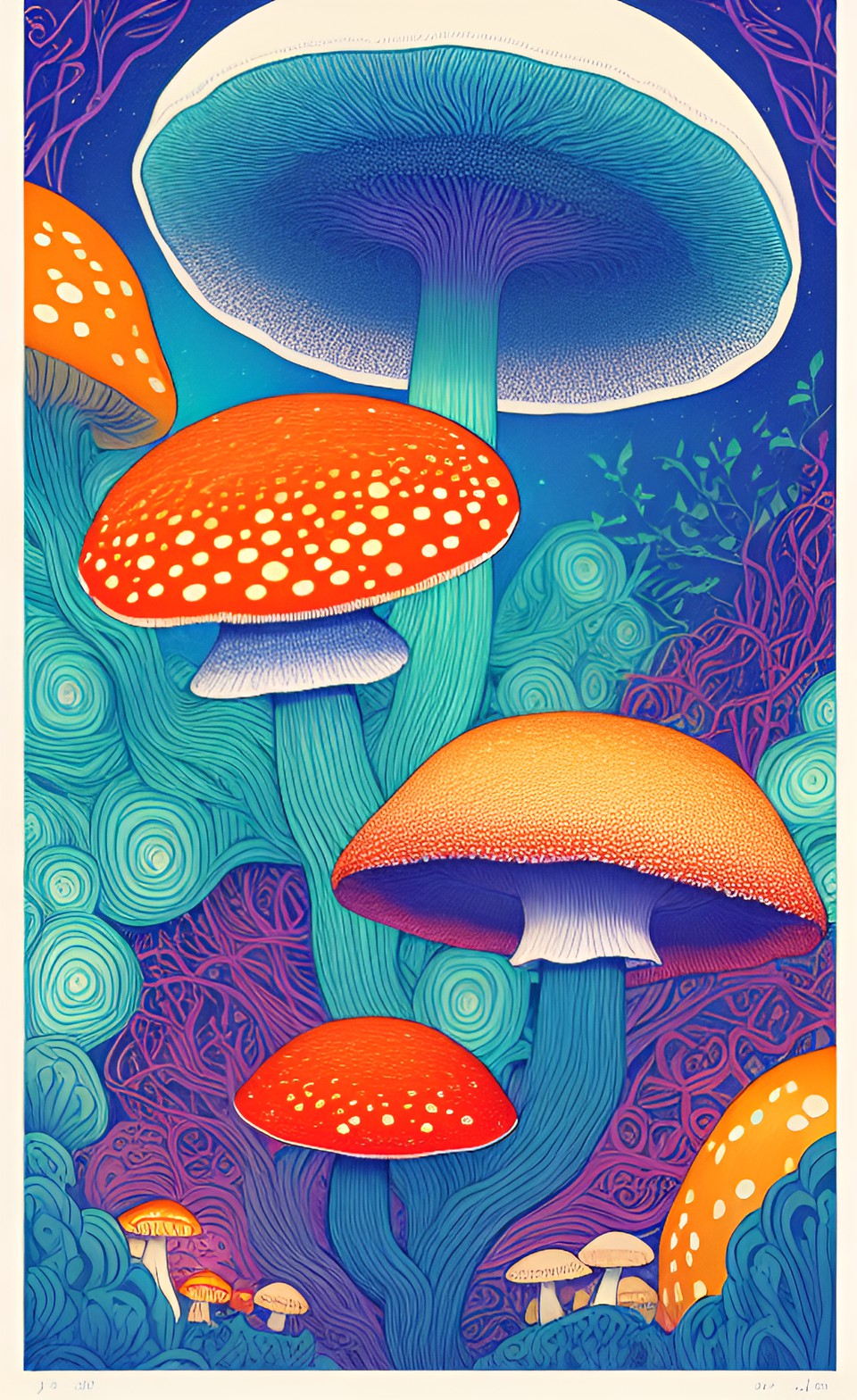 mushrooms, alex grey style, high definition, 8k preview