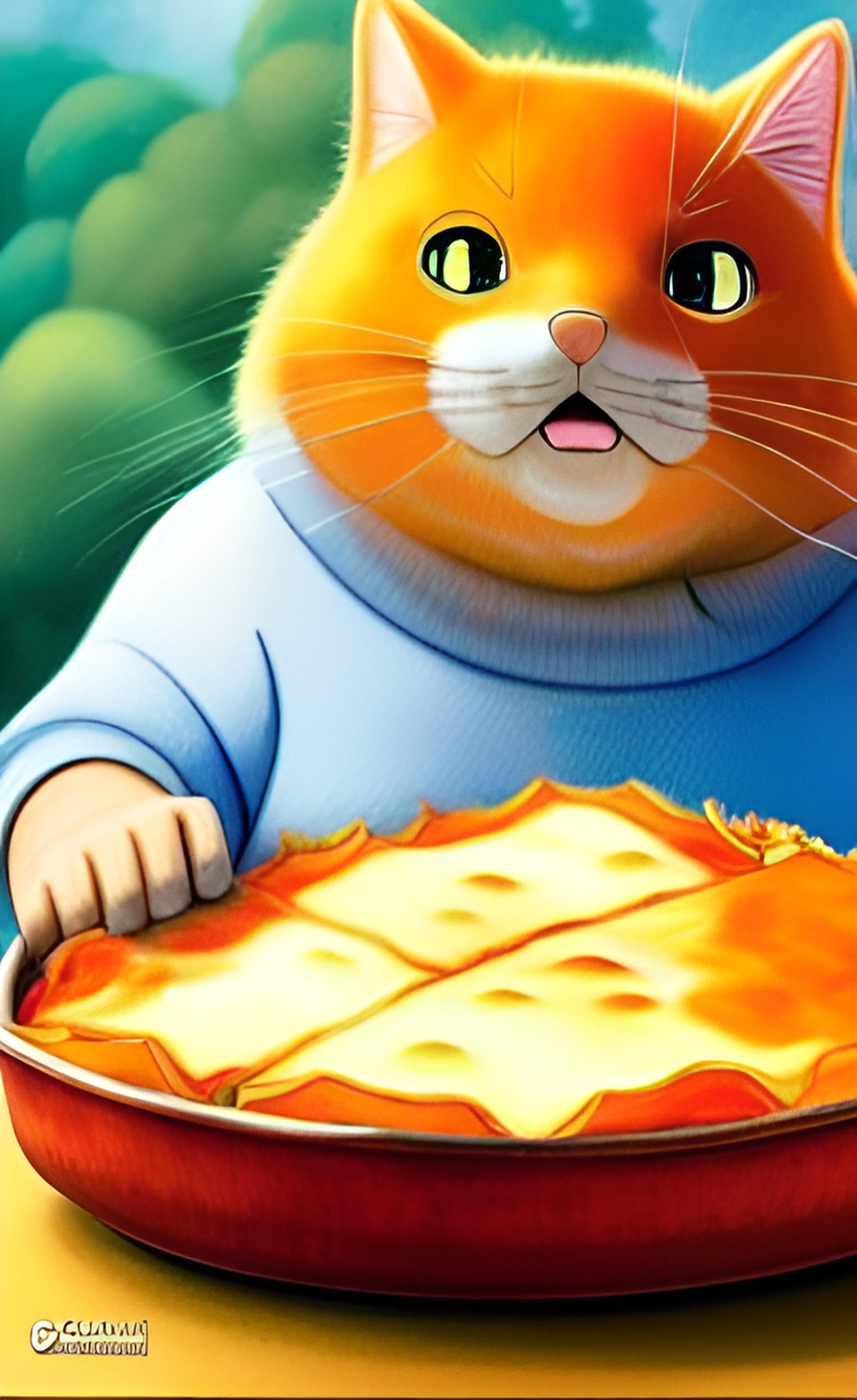 fat orange cat who eats lasagna and doesn't like mondays. preview