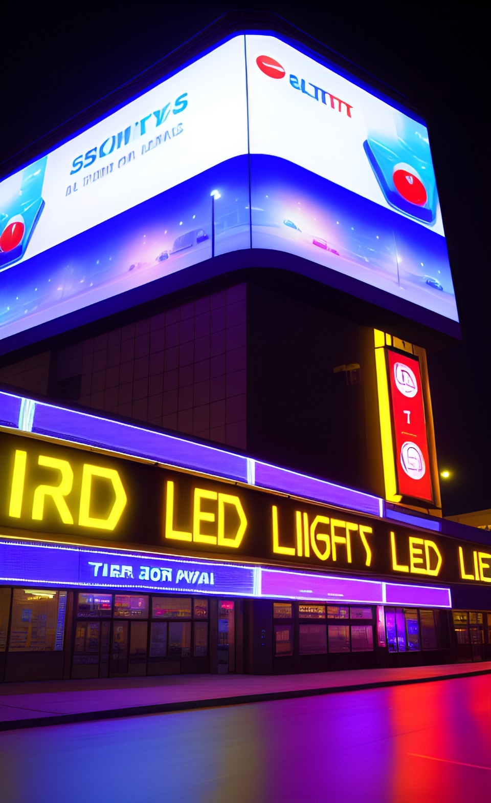 led lights billboards signs at night preview