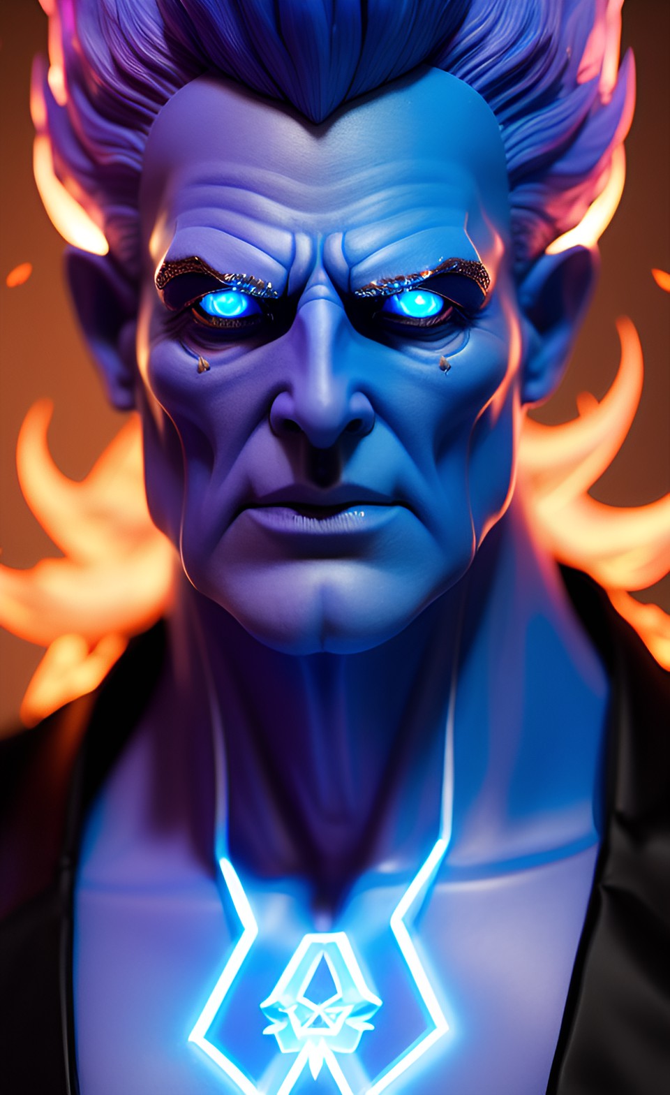 Hades - hades is the god of the world of the dead, blue fire hair preview