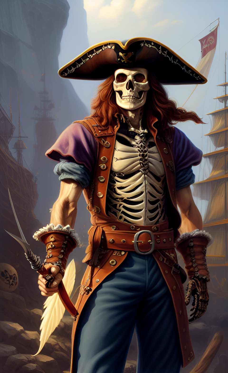 human skeleton pirate by boris vallejo preview