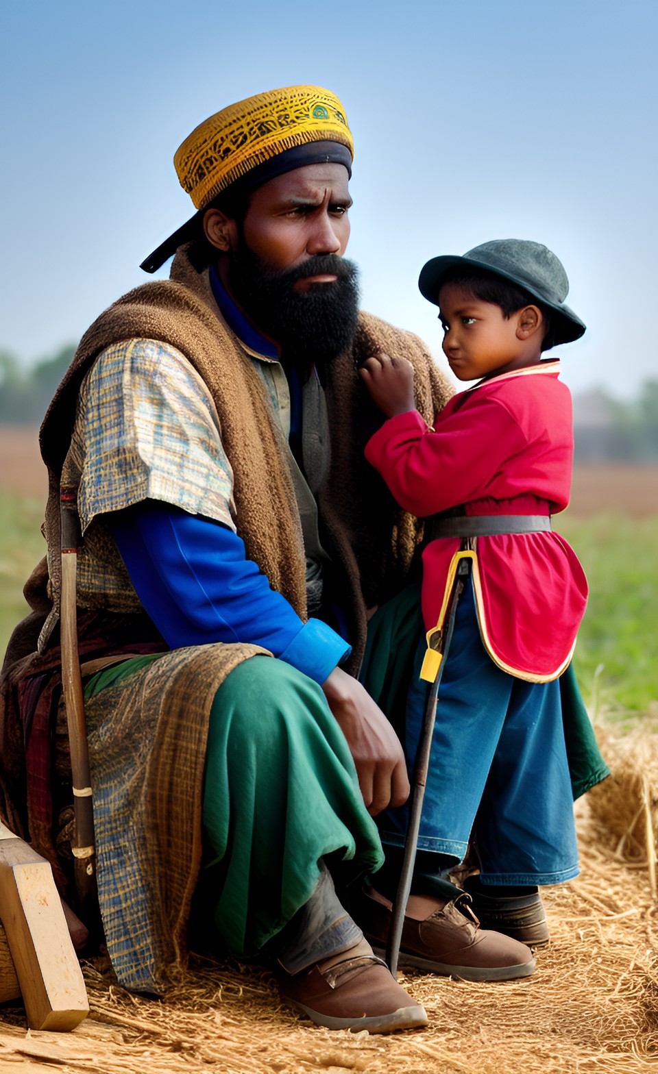 a good father and the true king, the great good generous humble loving king is in disguise, hiding as a poor worker, he looks like a simple laborer preview