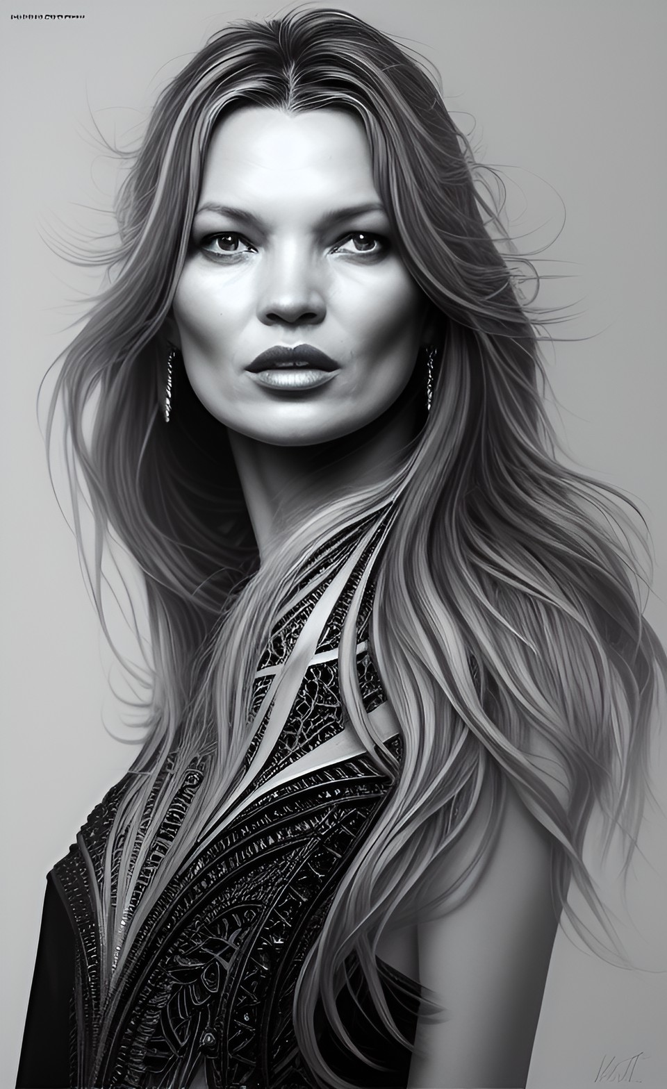 kate moss symmetrical face, detailed eyes, detailed face, concept art, soft lighting, smoky, sharp focus, intricate details, trending on artstation, digital art, unreal engine preview