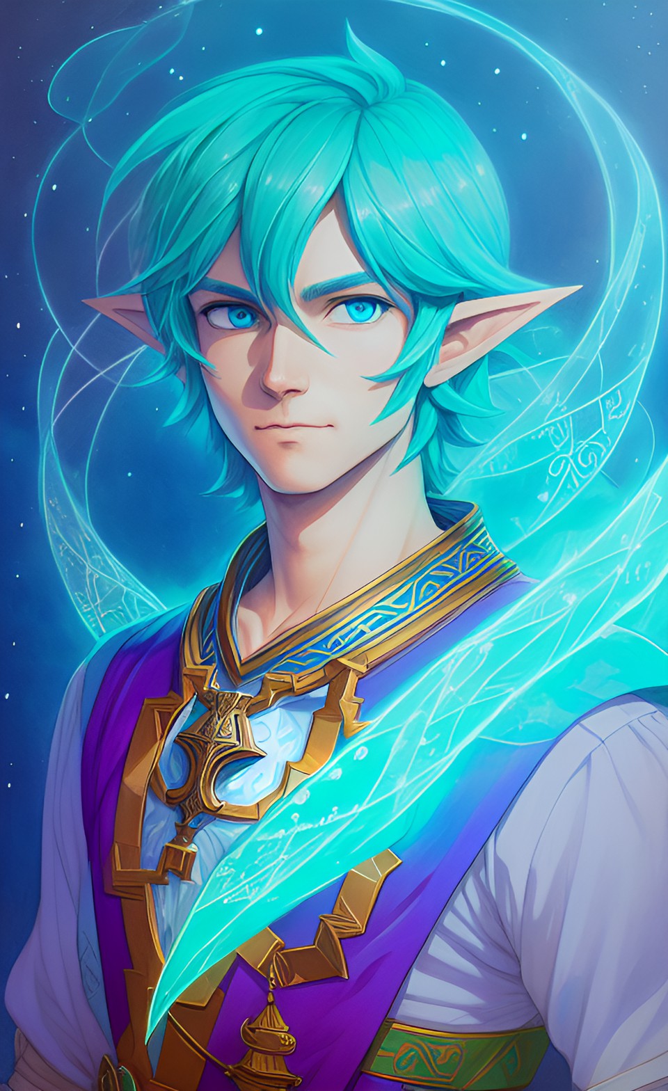 chest-up portrait of link from loz as an ethereal being preview