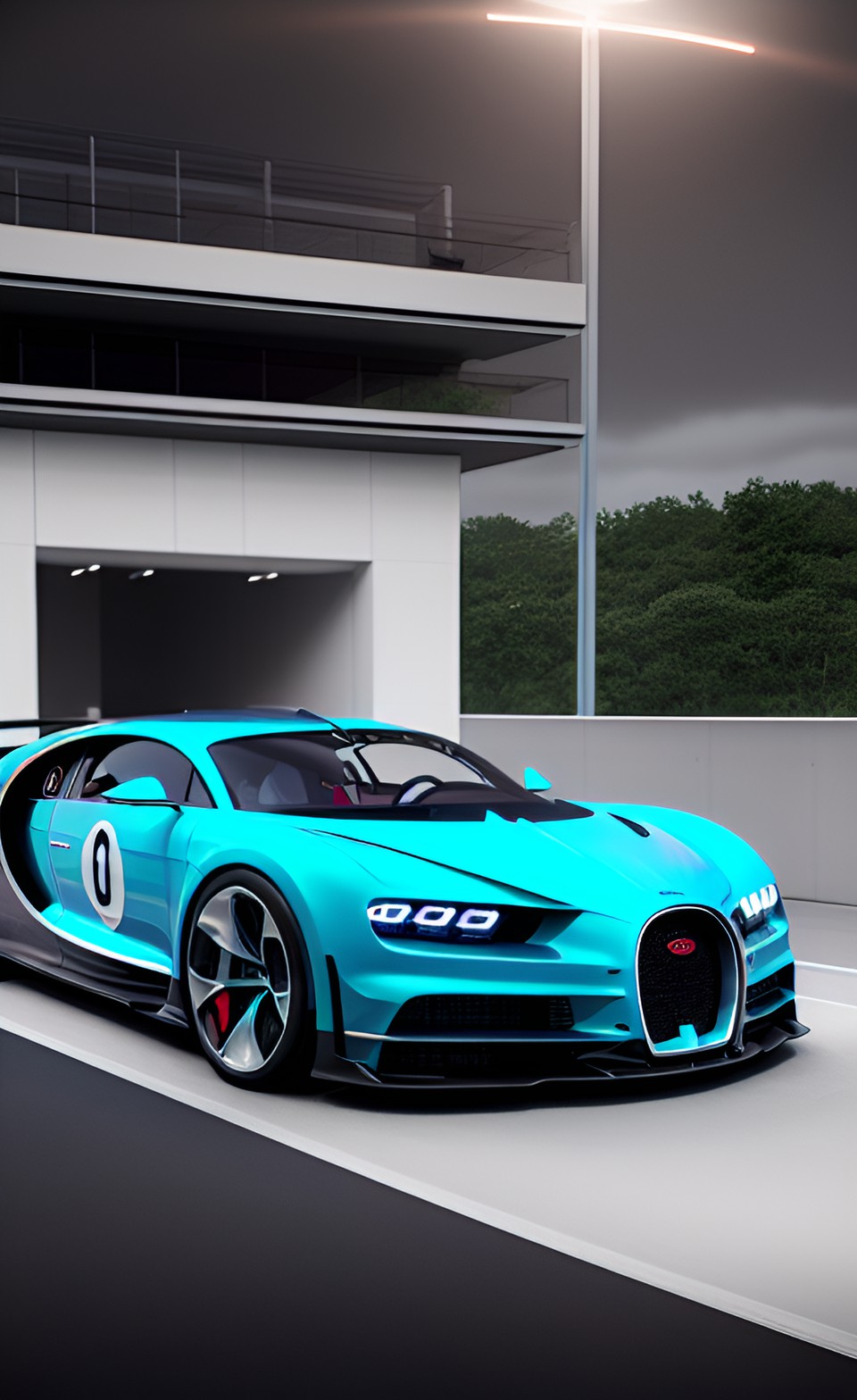 Bugatti - bugatti chiron cross concept mix audi pb18 e-tron vision concept mix porsche taycan concept on racing track preview