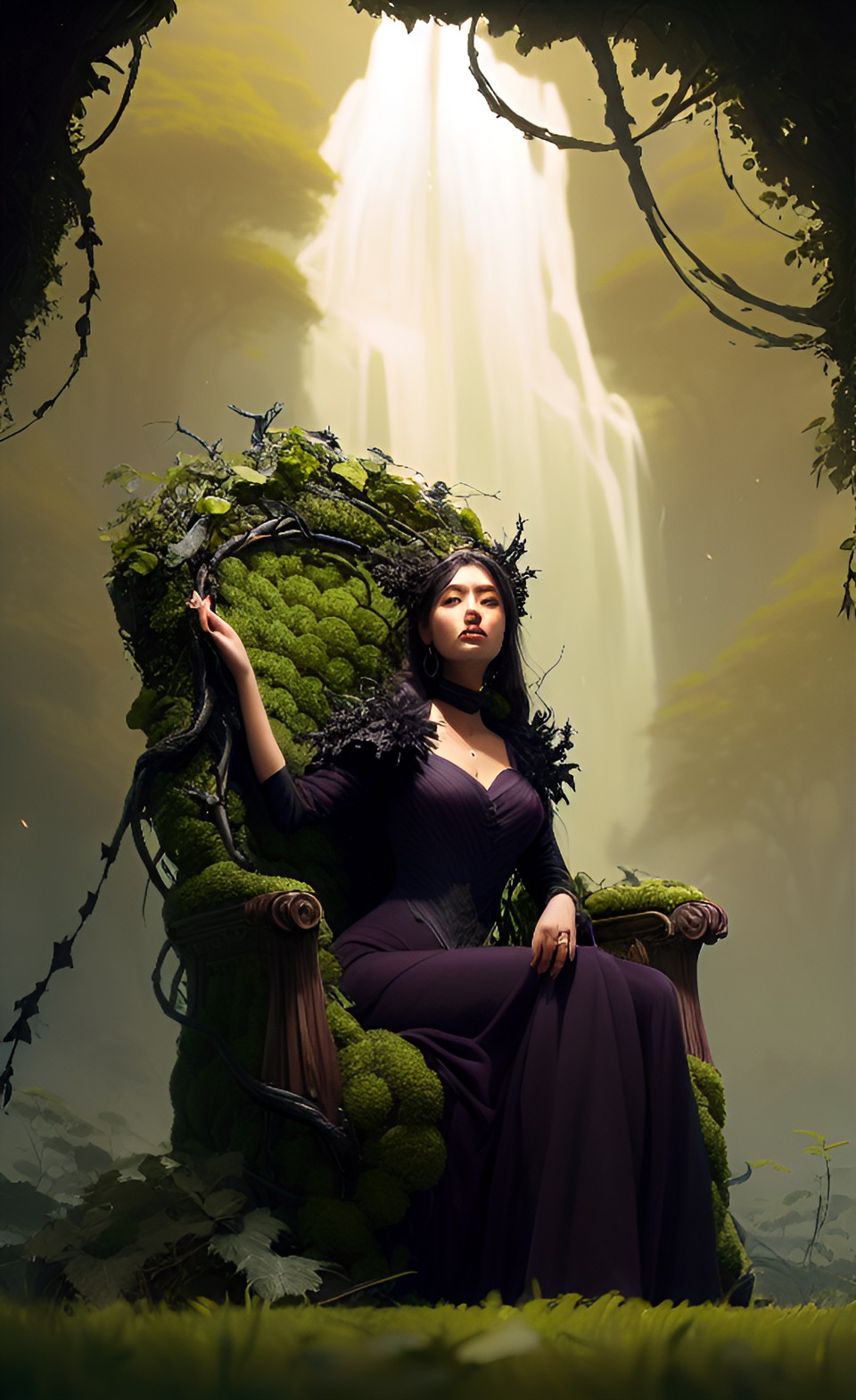 Try The Berries - dark queen sitting on a throne of vines preview