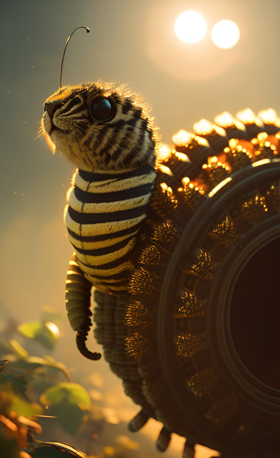 caterpillar at golden hour preview