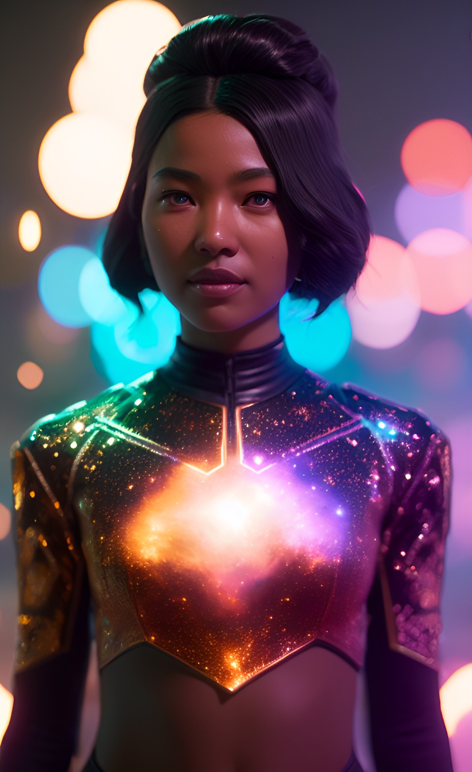 close up of woman with galaxy skin preview