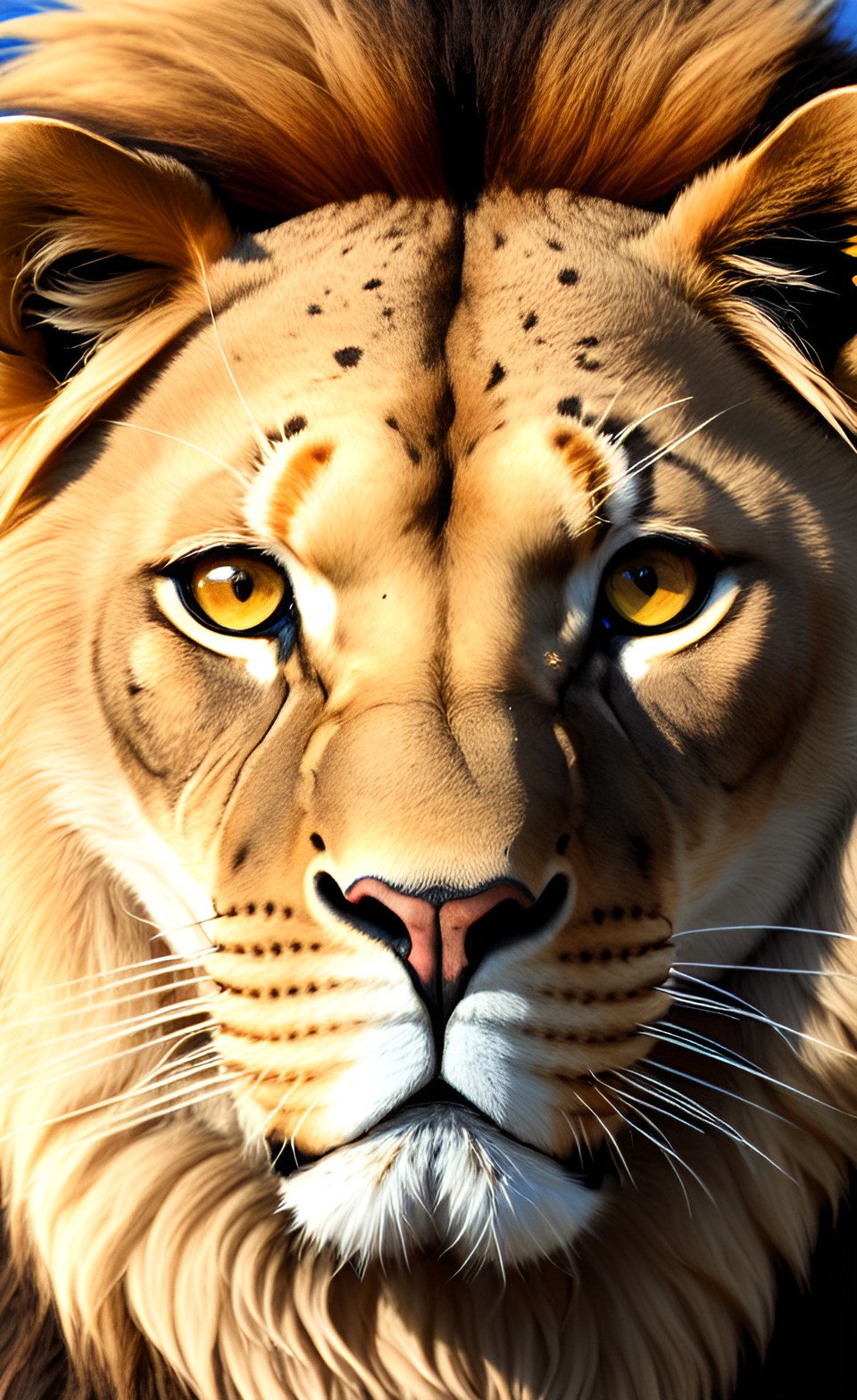 huge real detail lion close up eyes preview