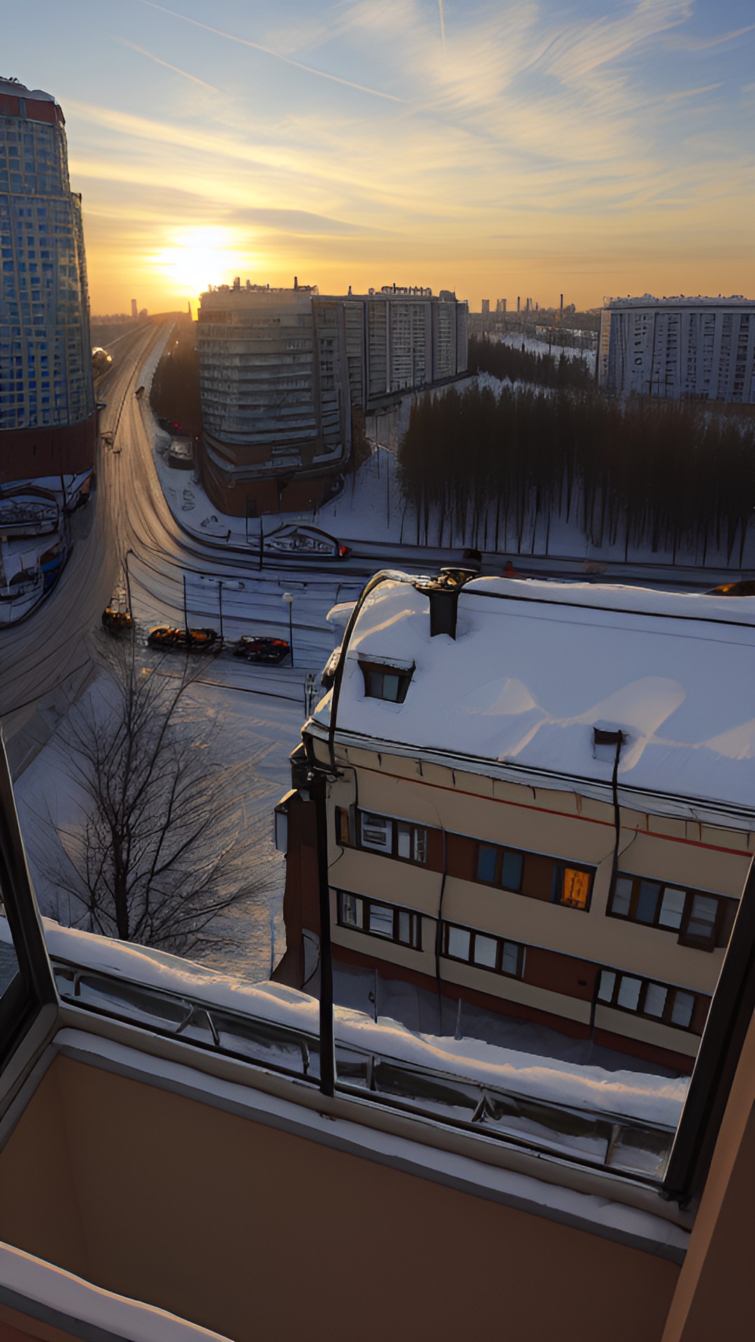 russian city, view from the window preview