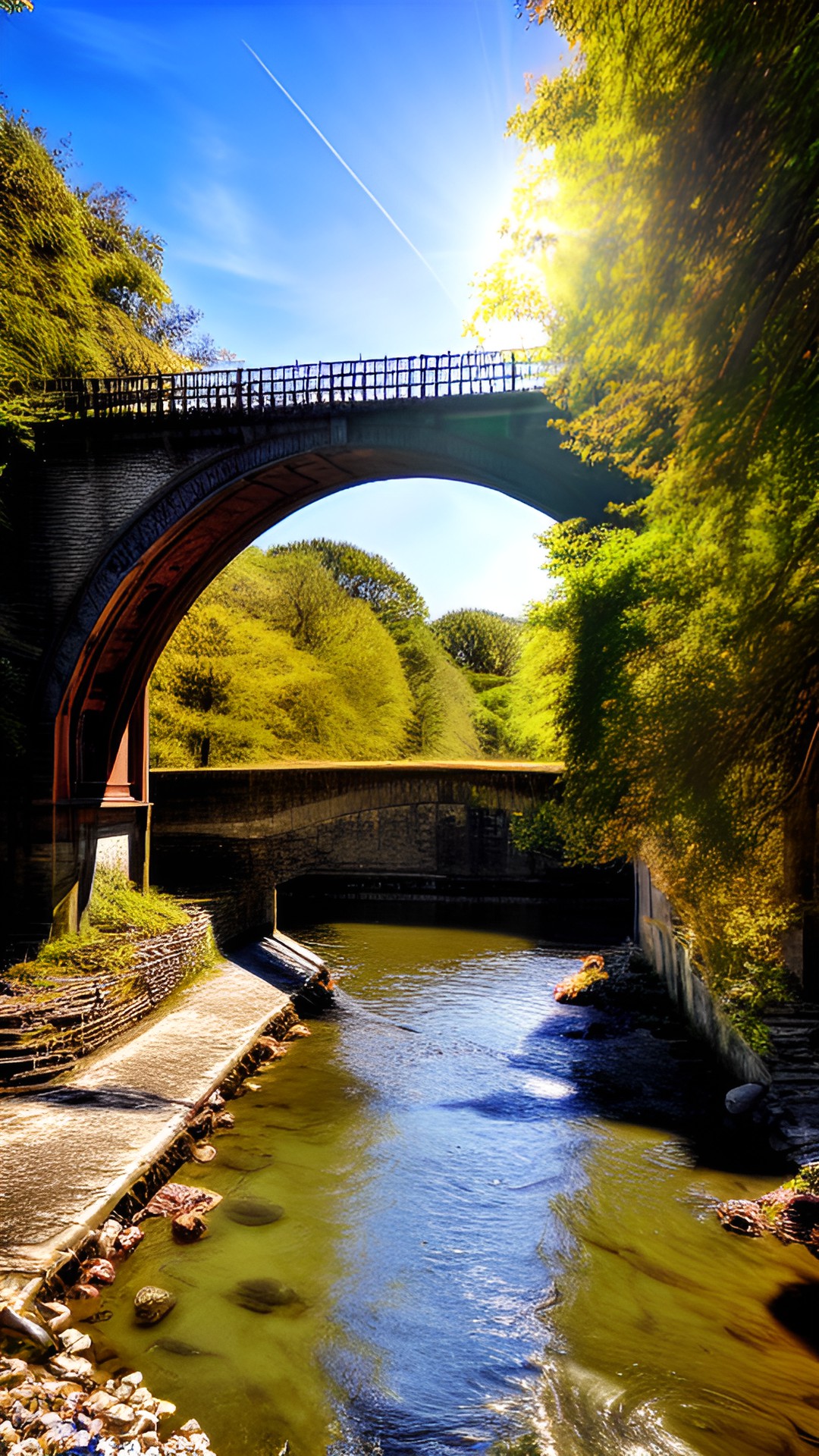 sunshine day under the old bridge preview