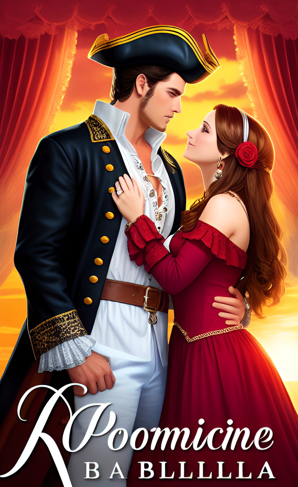 romance novel cover featuring a pirate and a southern belle preview