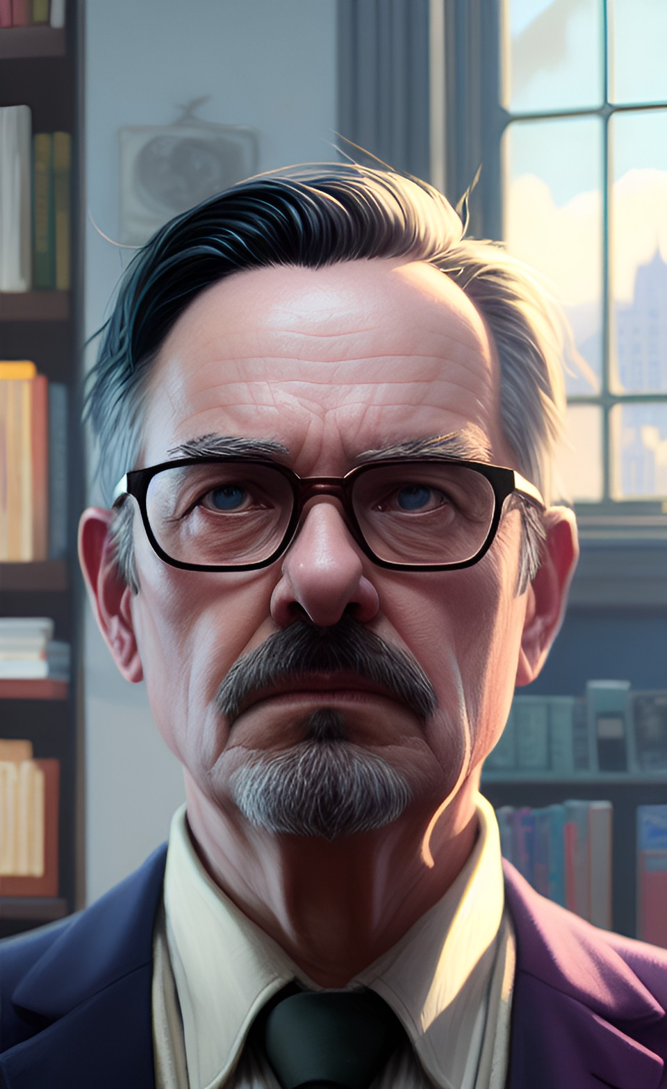 the sum of all my parts surrealist portrait of a tired middle aged man preview