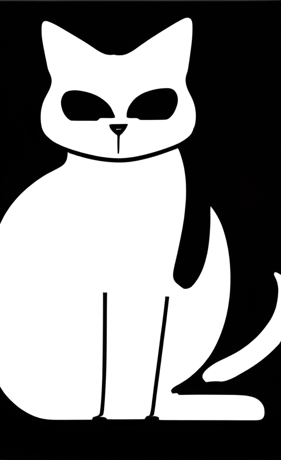 simple stylized line drawing of a cat preview