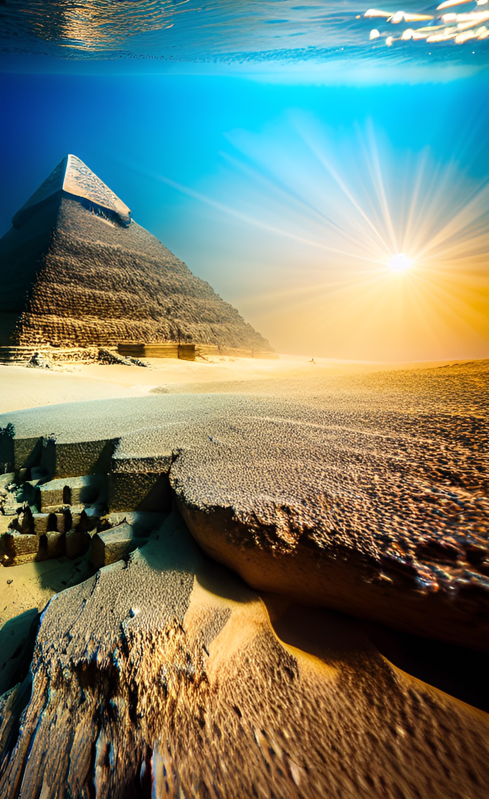 great pyramid of giza underwater ocean preview