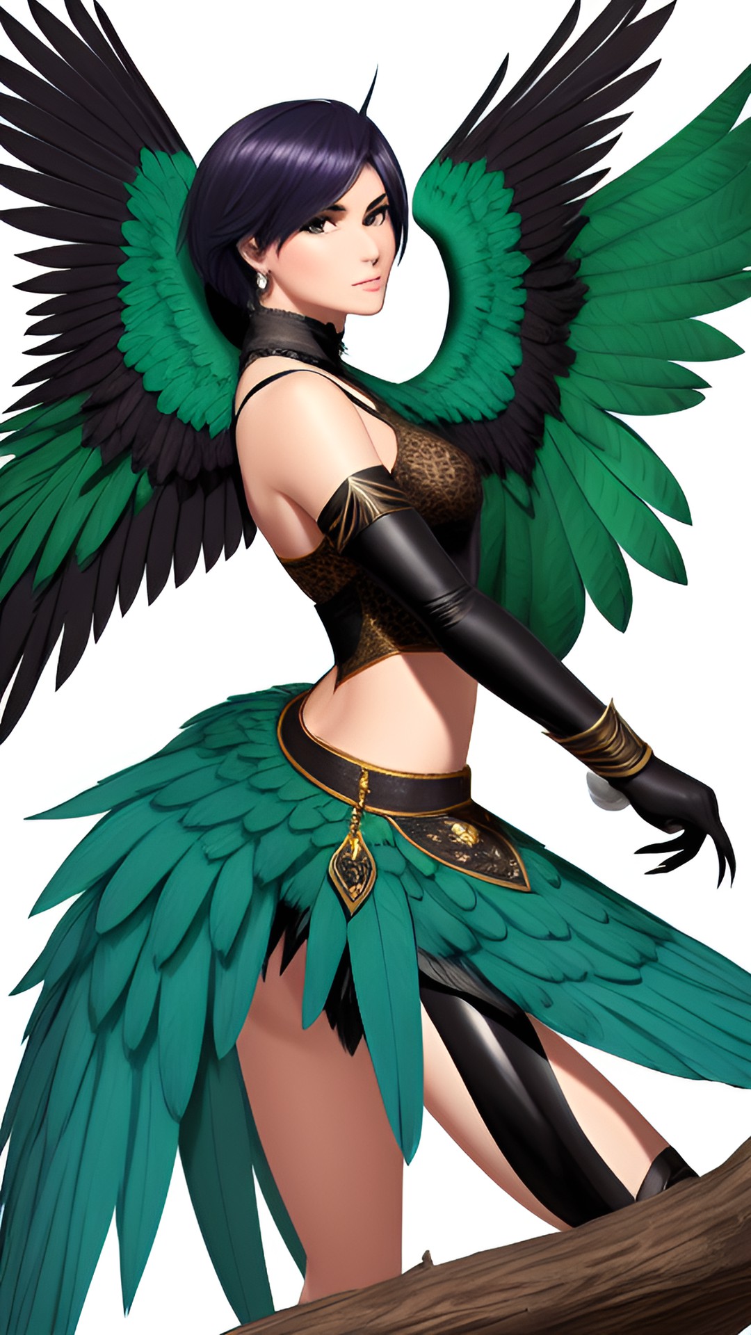 harpy woman talon tail feathers preview