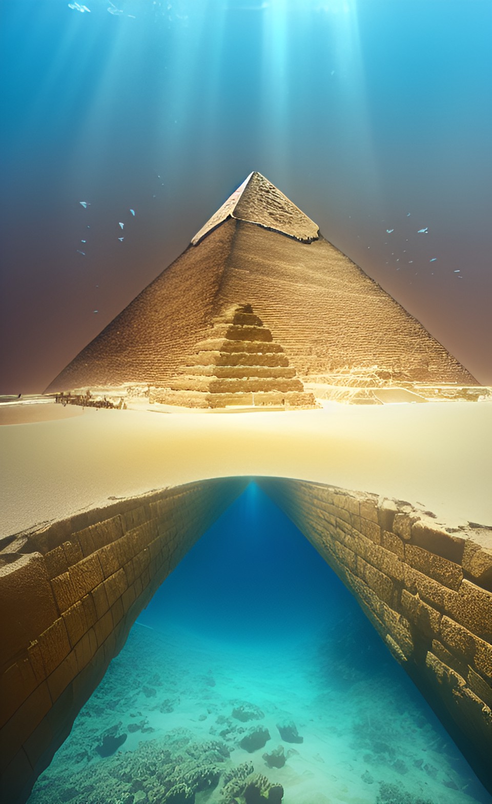 great pyramid of giza underwater ocean preview