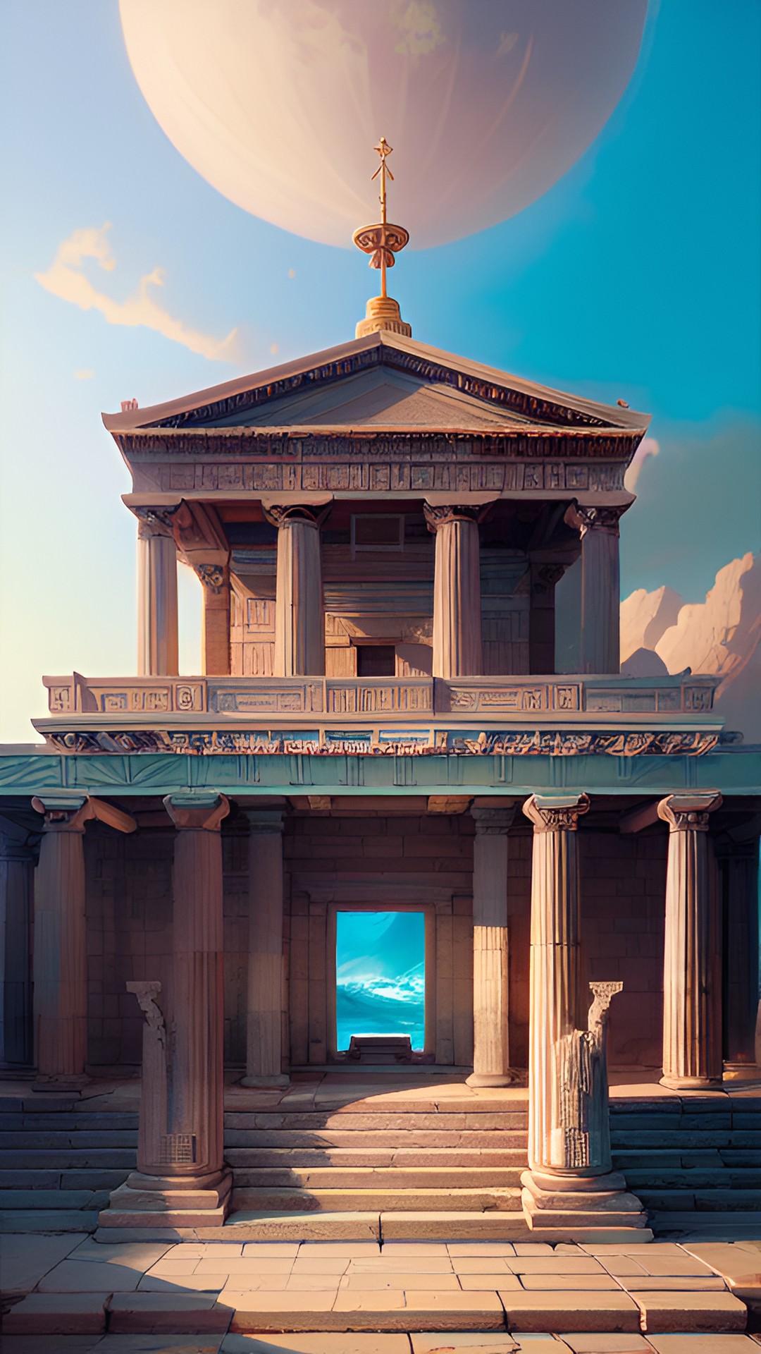 greek temple emerging from the sea preview