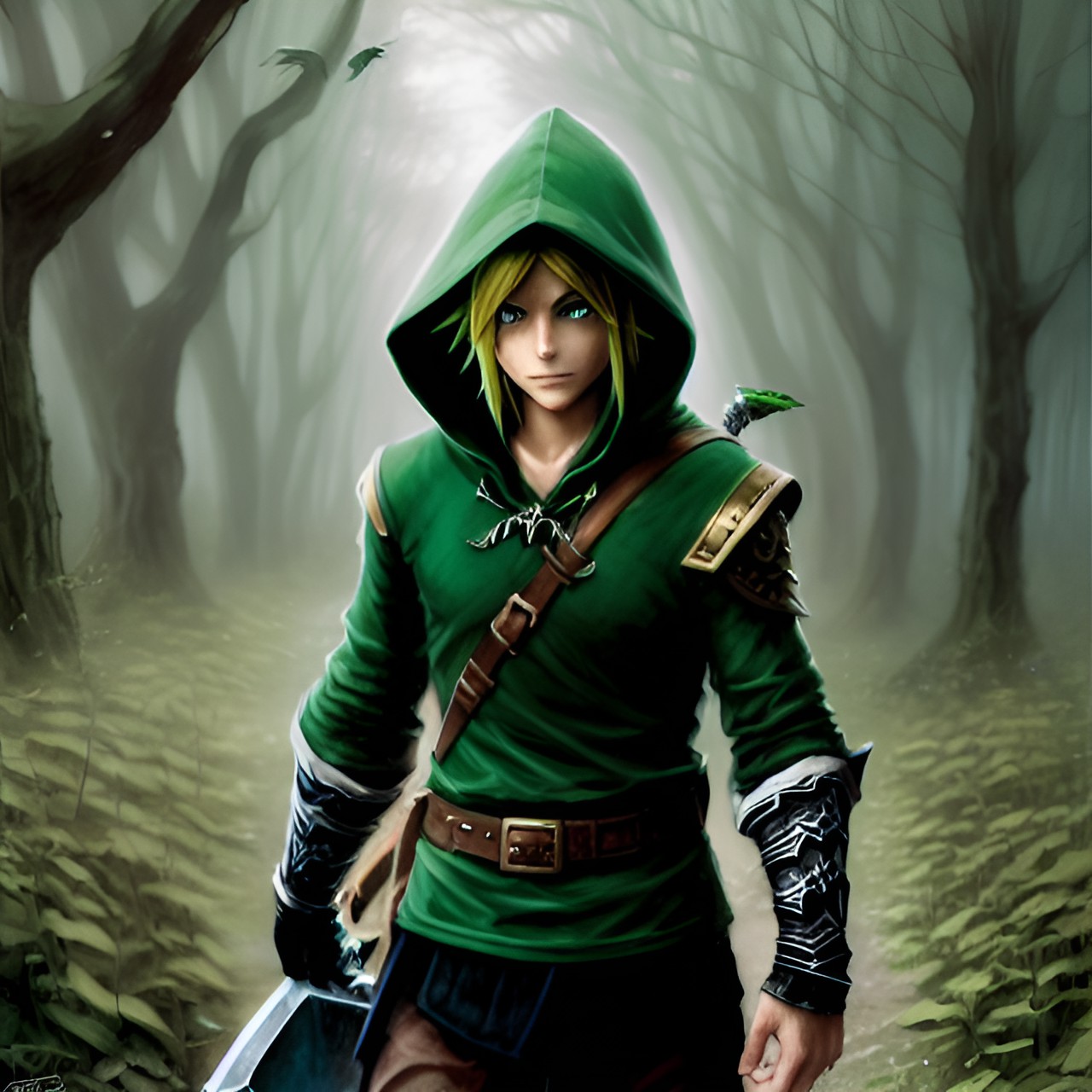 Hyrule’s Undead Link - link from the legend of zelda, wearing a dark green hoodie preview