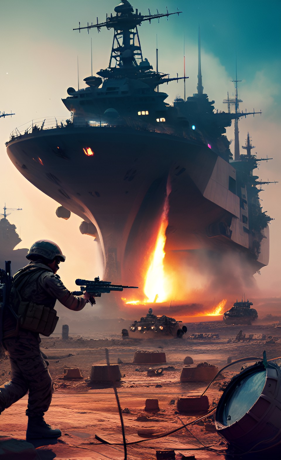 unsa forces fight against sdf at mars, ship graveyard ship breaking yard battle armies preview