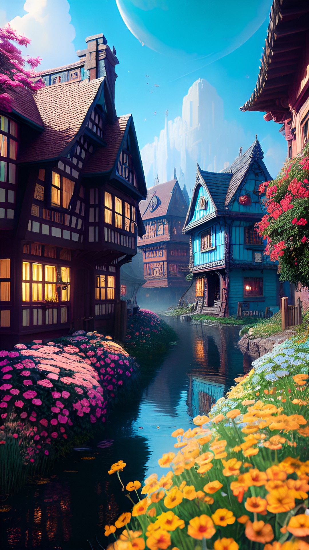 flowered houses, fantasy village preview