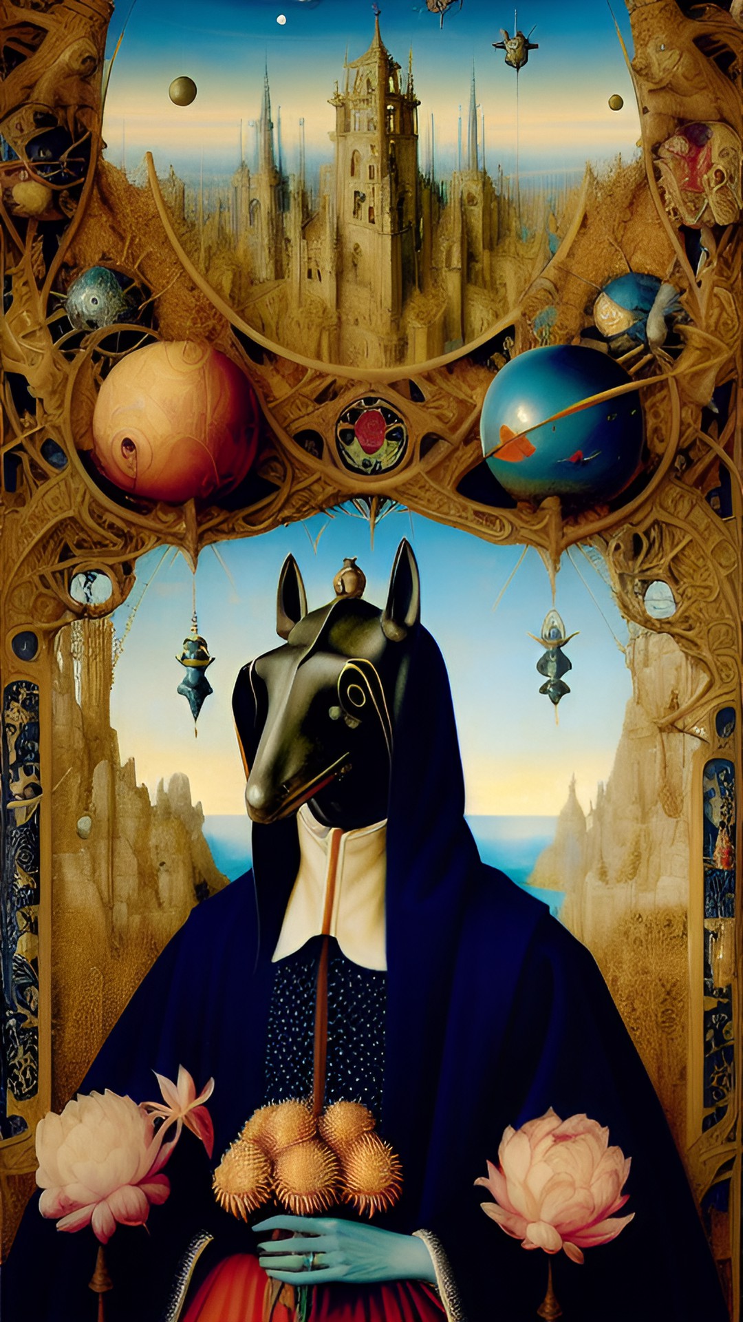 Plague Doctor Anubis - medieval_plague_doctor. tres_riches_heures. hieronymous_bosch. preview