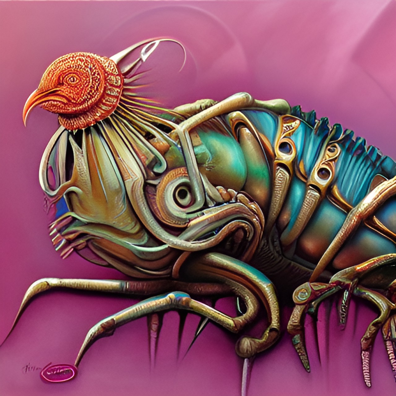 biomechanical portrait of a hen | in style of hr giger | airbrushed | ((biomechanical)) | science fiction, fantasy, occult, macabre, sensual, horror, xenomorph preview