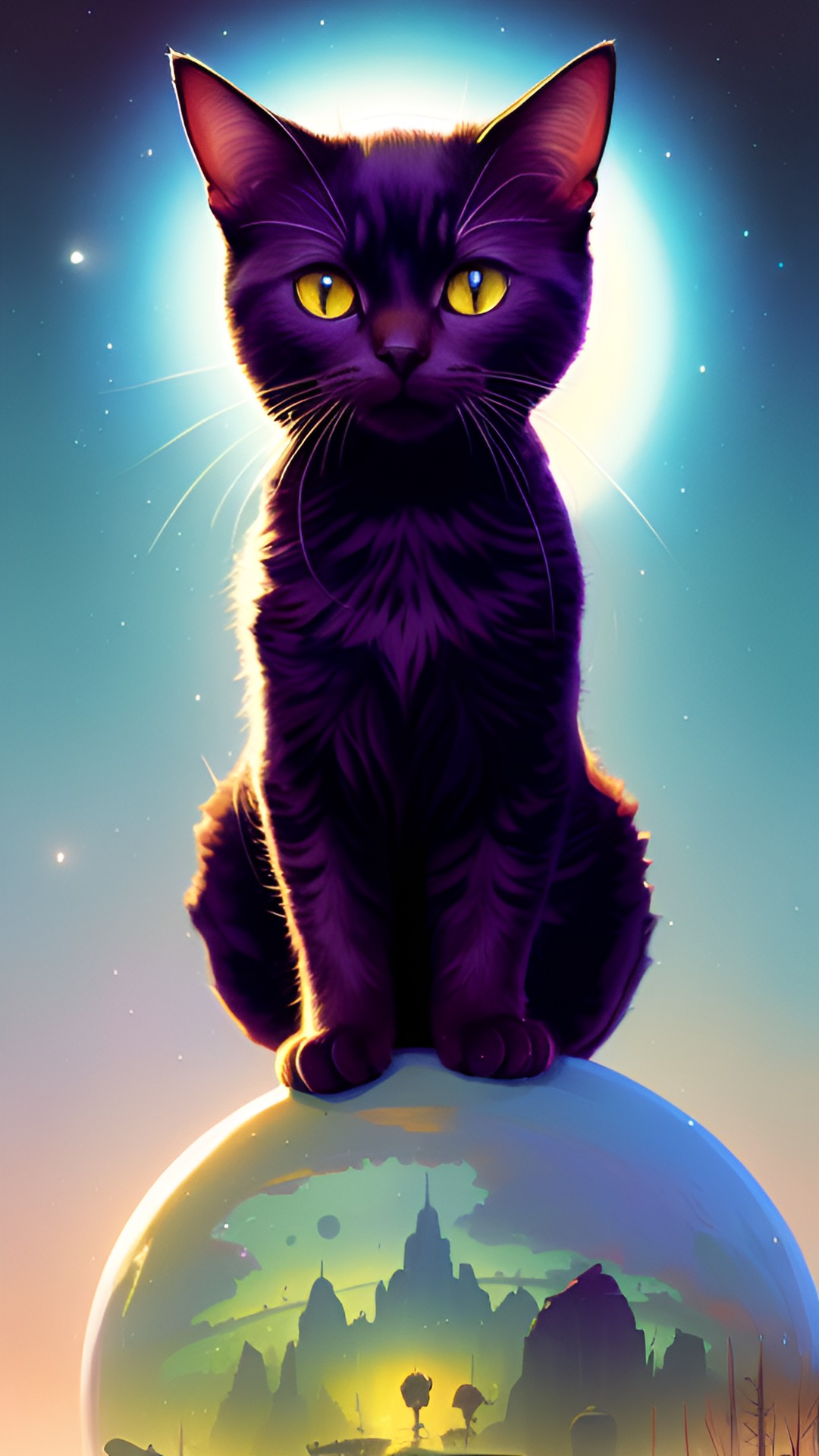 foto of a  alien cat, digital art preview