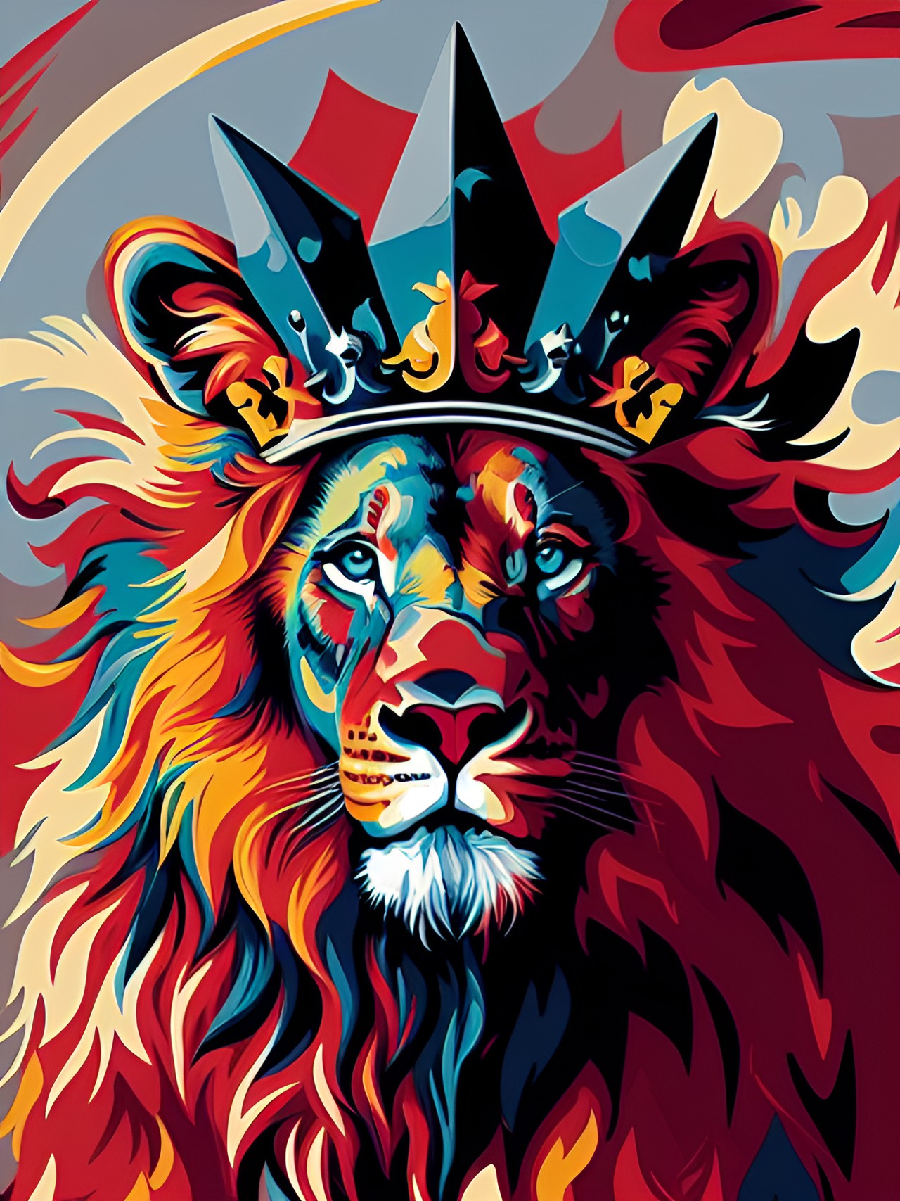 The King - crowned lion, roar. preview