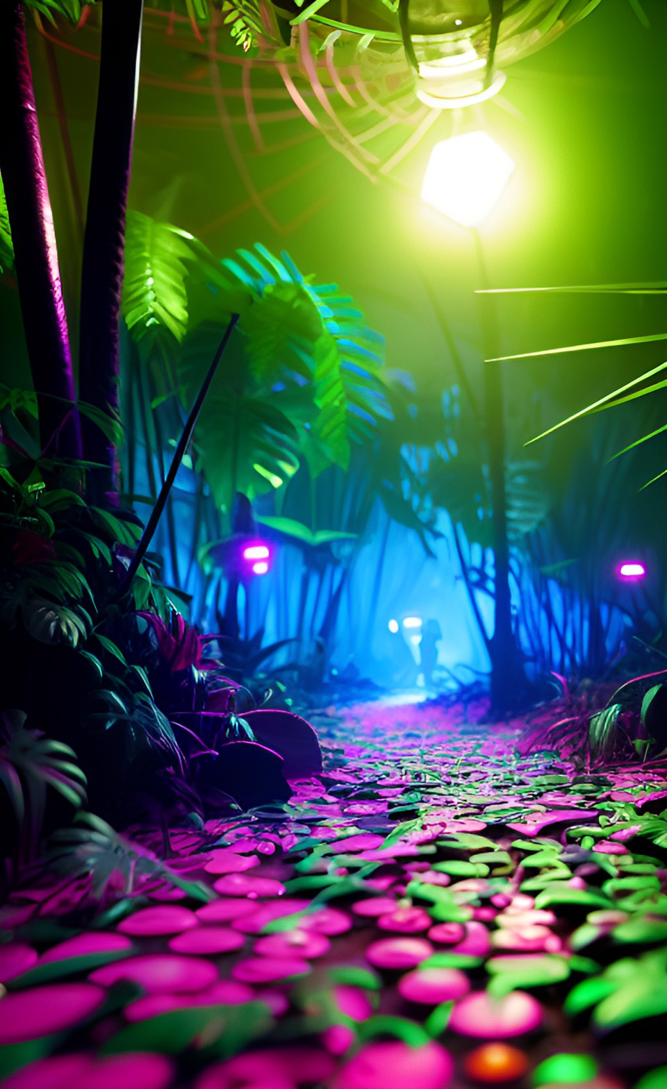 hundreds of hungry angry neon colored spiders walk along the floor of the jungle searching for food and biting rabbits on the path through the jungle preview