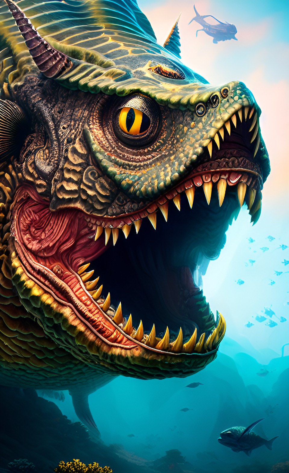 Cracker Fish - marine monster, highly detailed, sophisticated, extreme detail preview