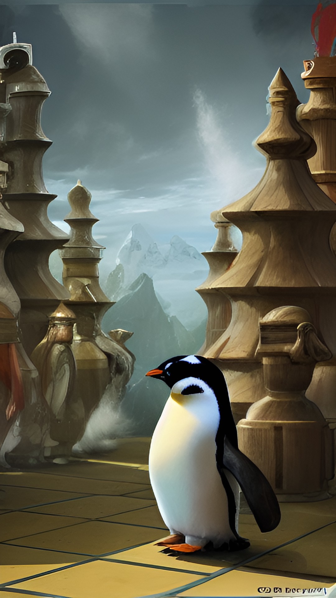 chess but all the chess pieces are penguins preview