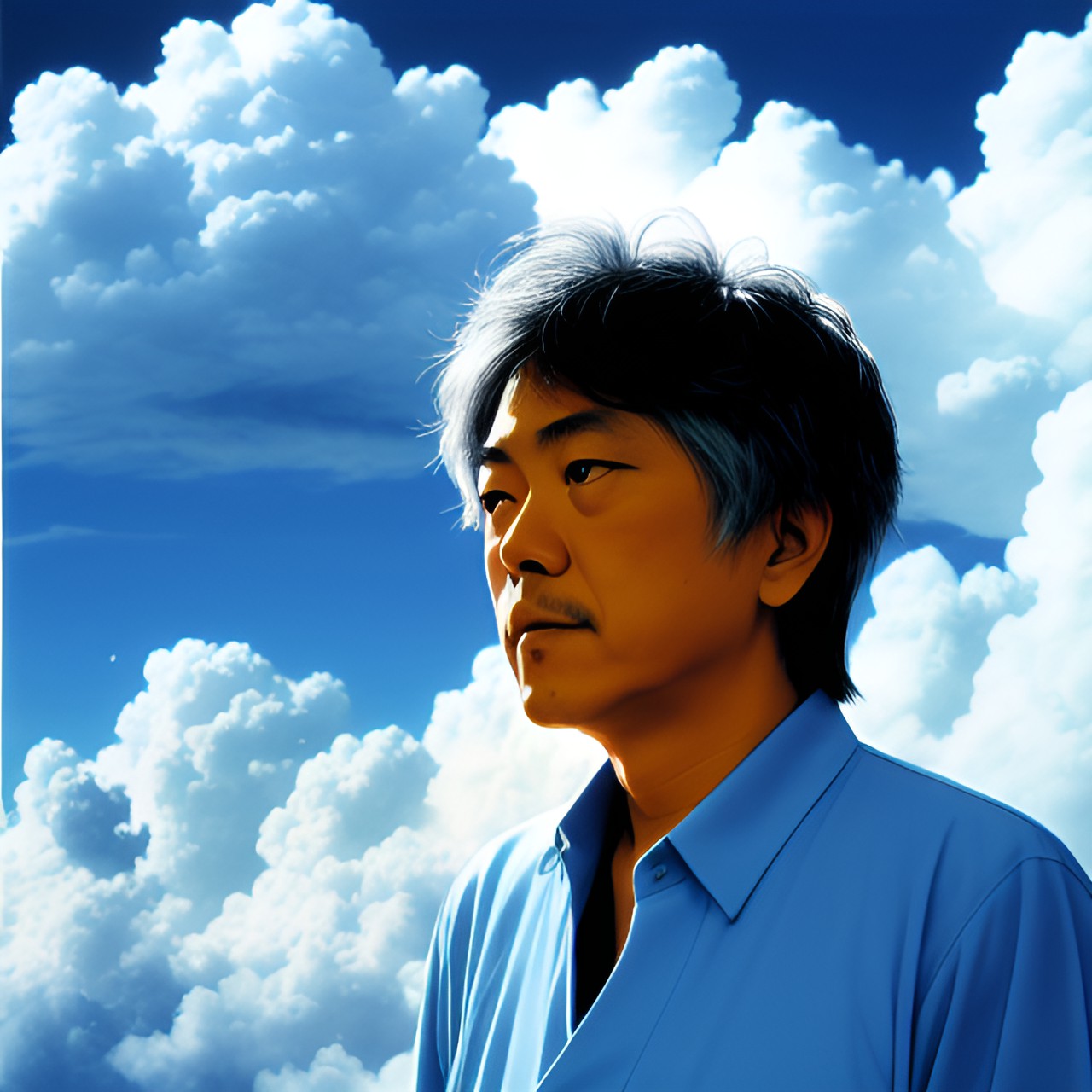 R.I.P. :((( - ryuichi sakamoto surrounded by fluffy clouds preview