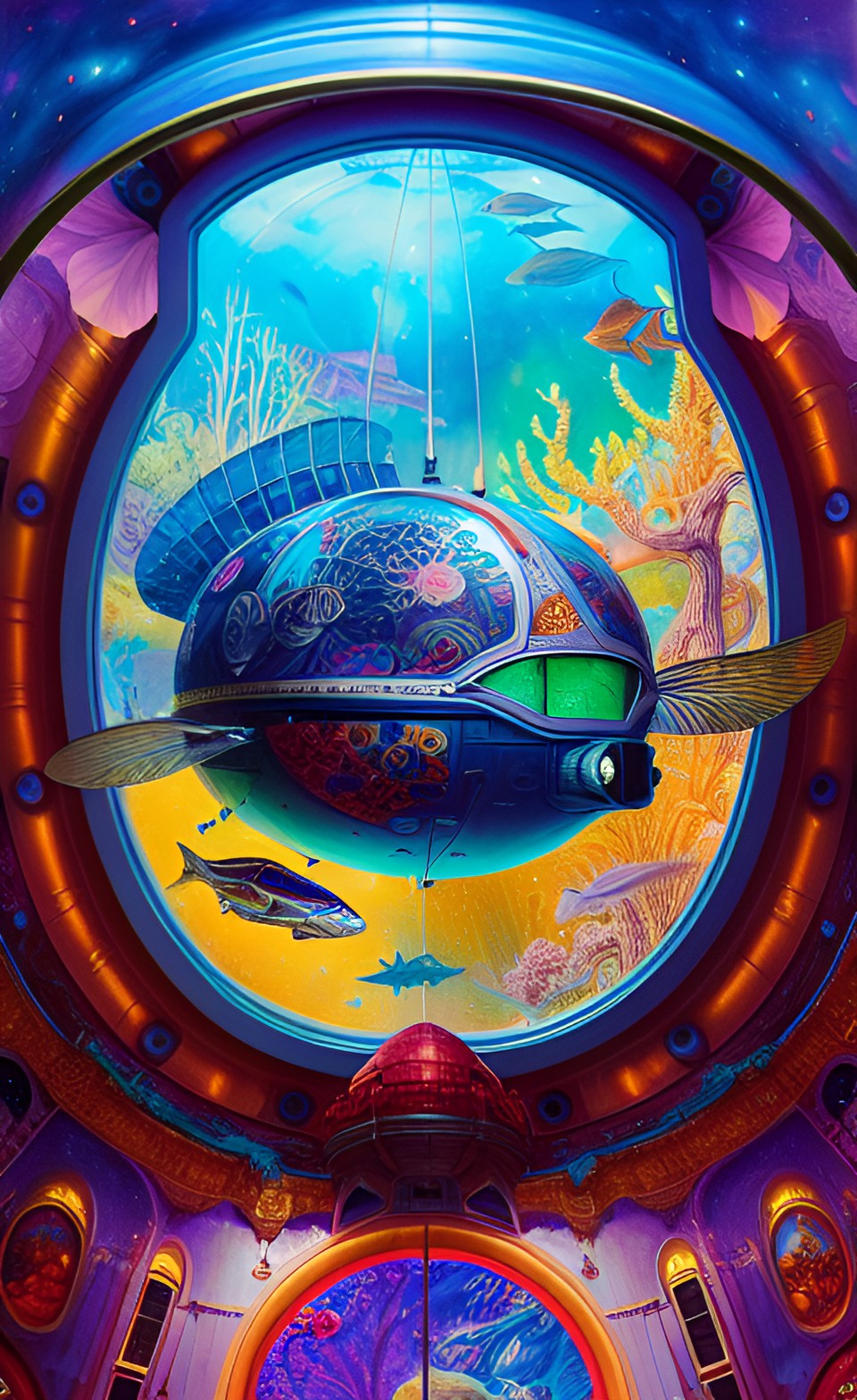 space ship inside aquarium preview