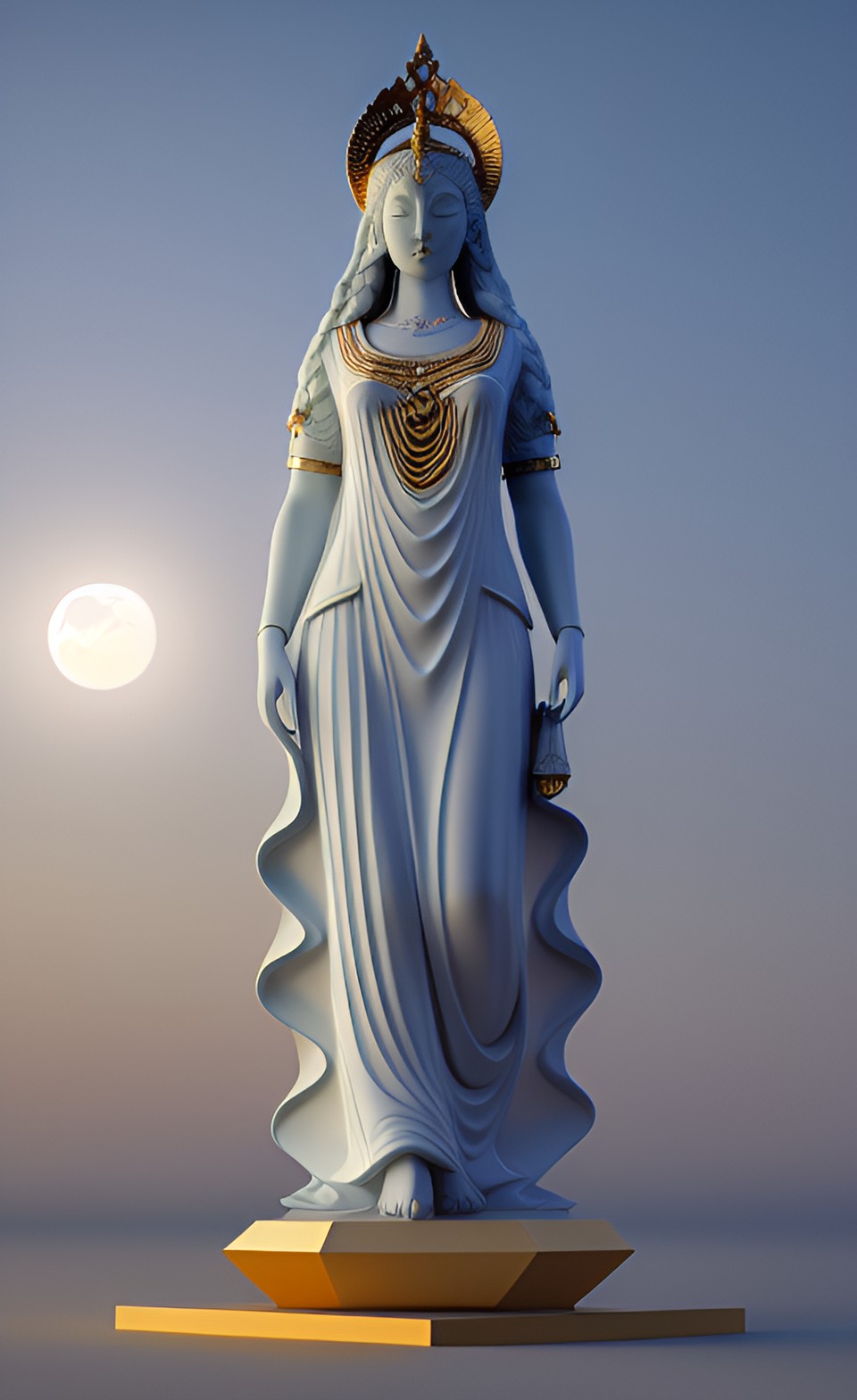 moon goddess statue preview