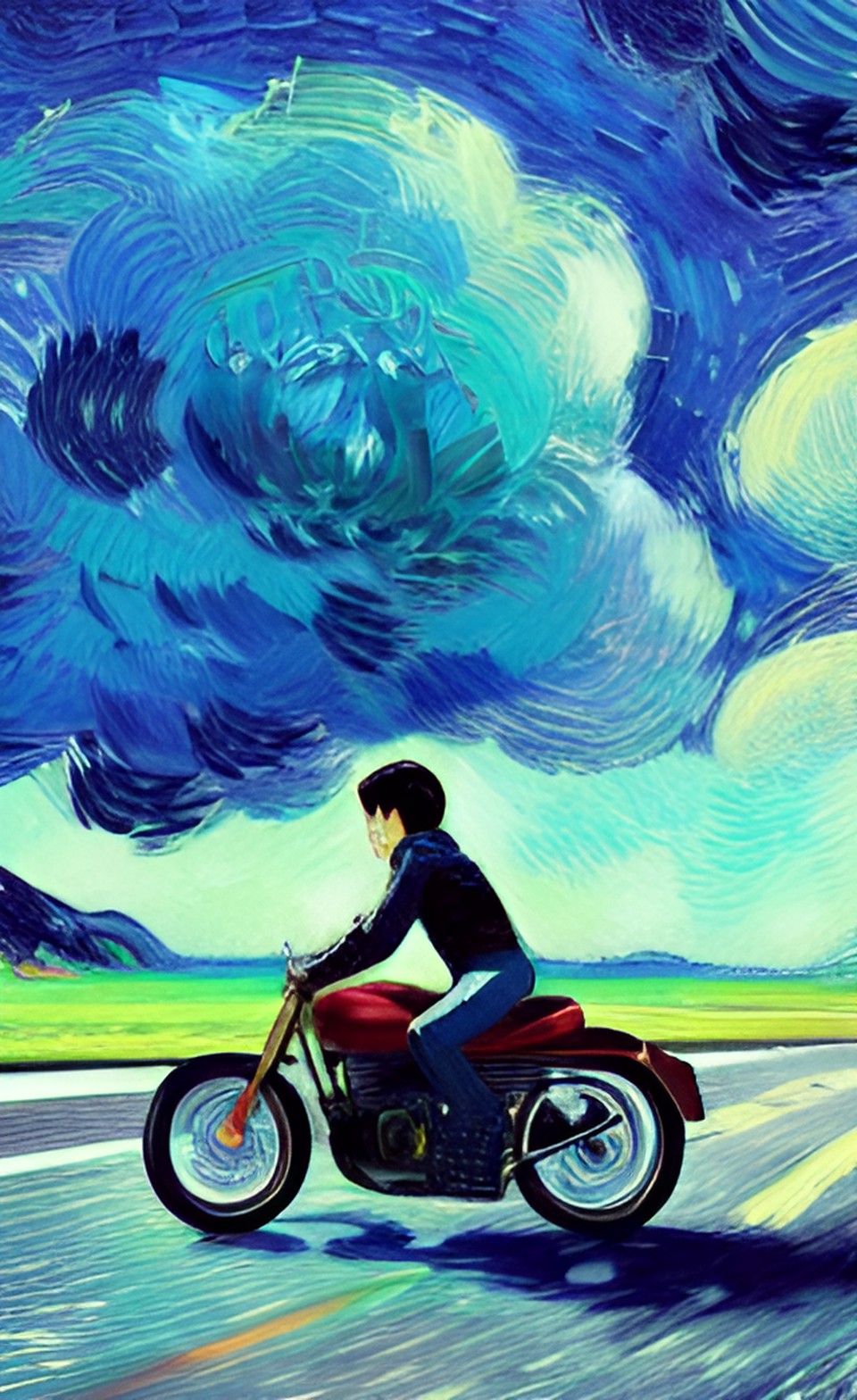 motorcycle van gogh style preview