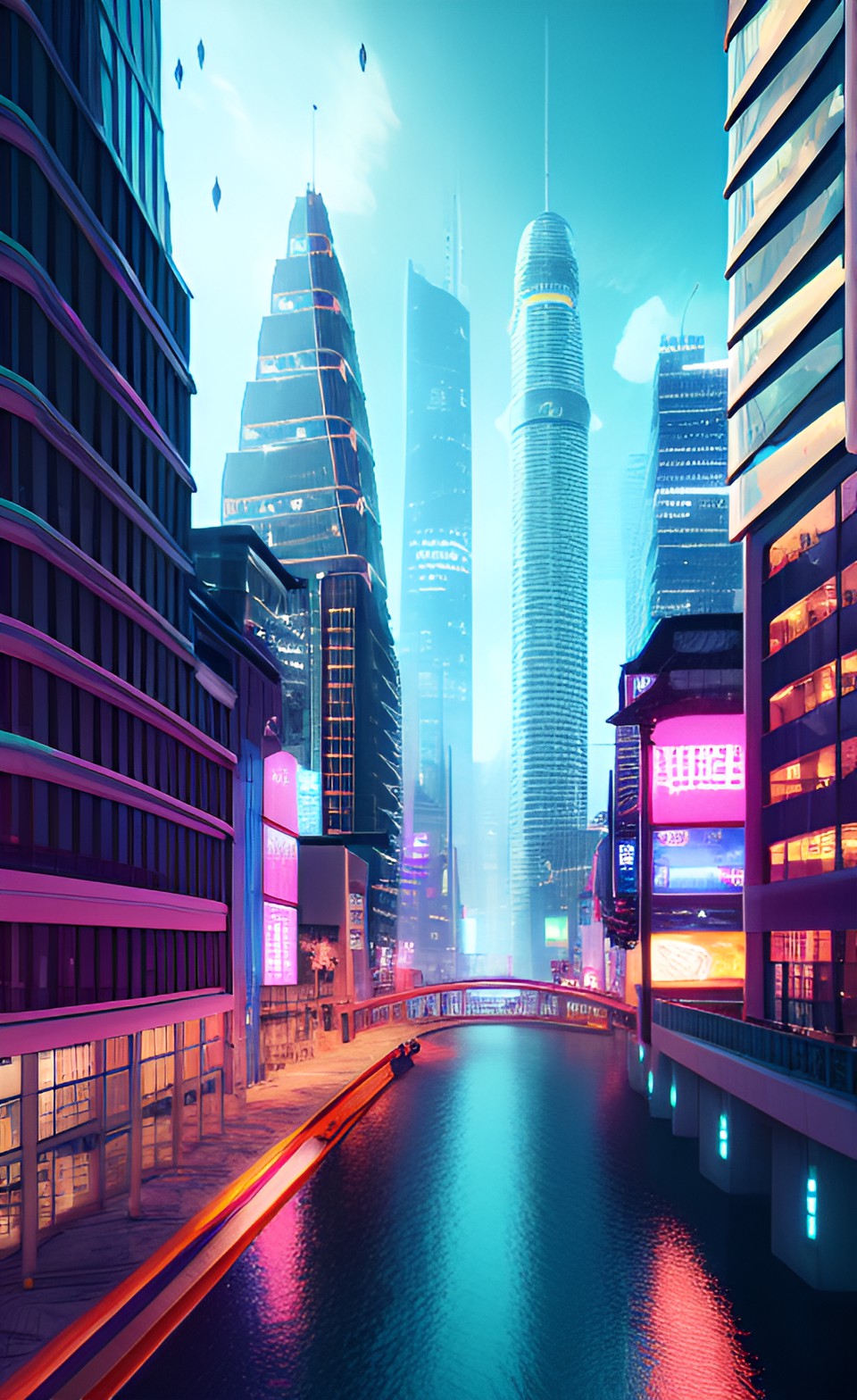 City - future city background, unreal engine, octane render preview