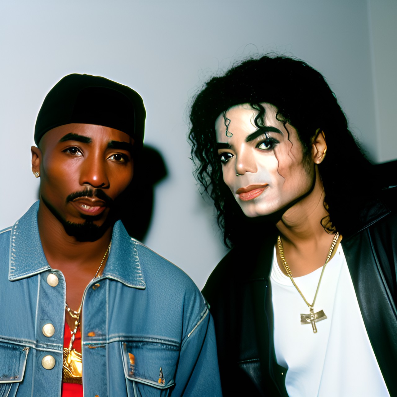 2pac and michael jackson standing next to each other preview