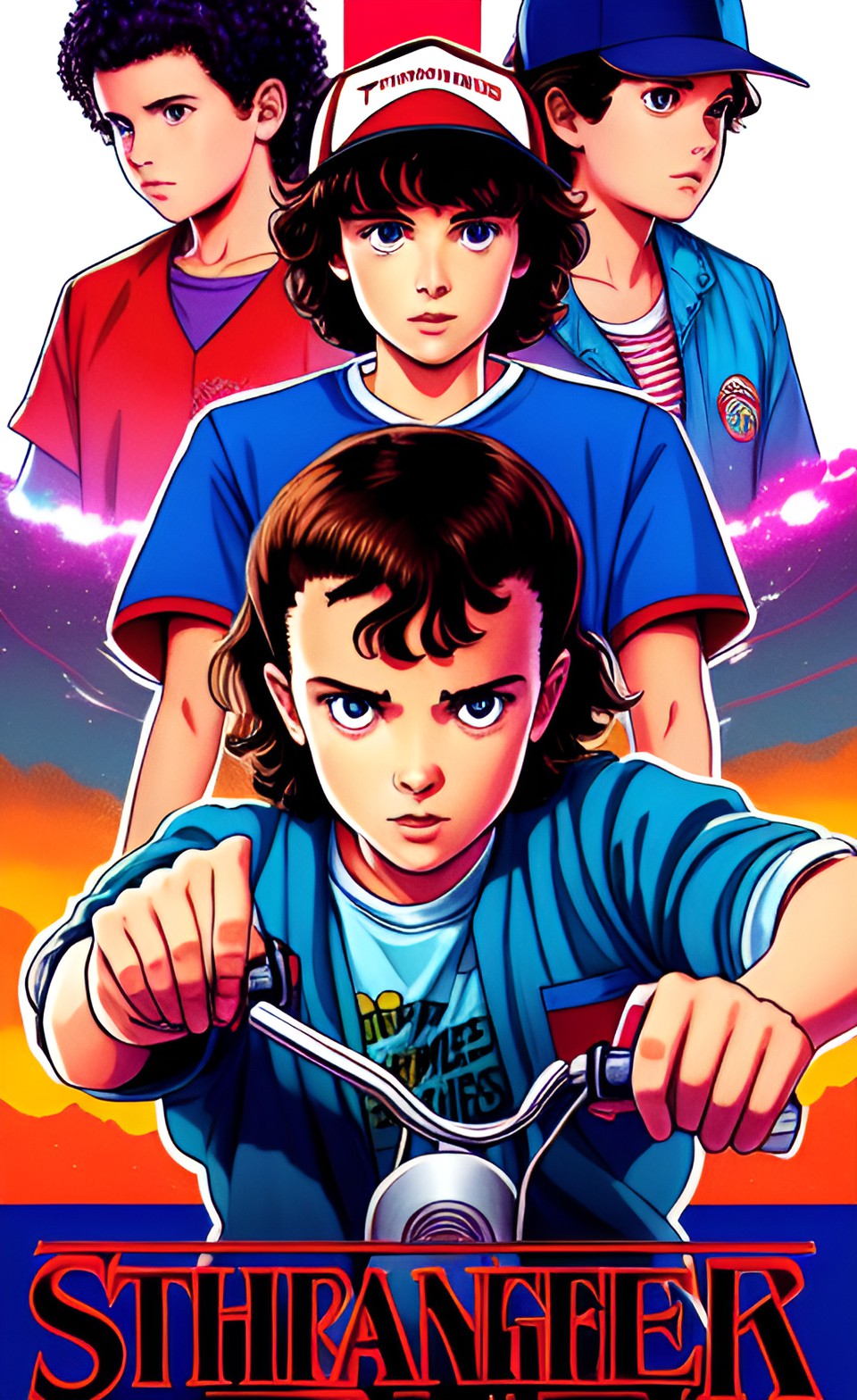 steve de stranger things anime 1980s preview