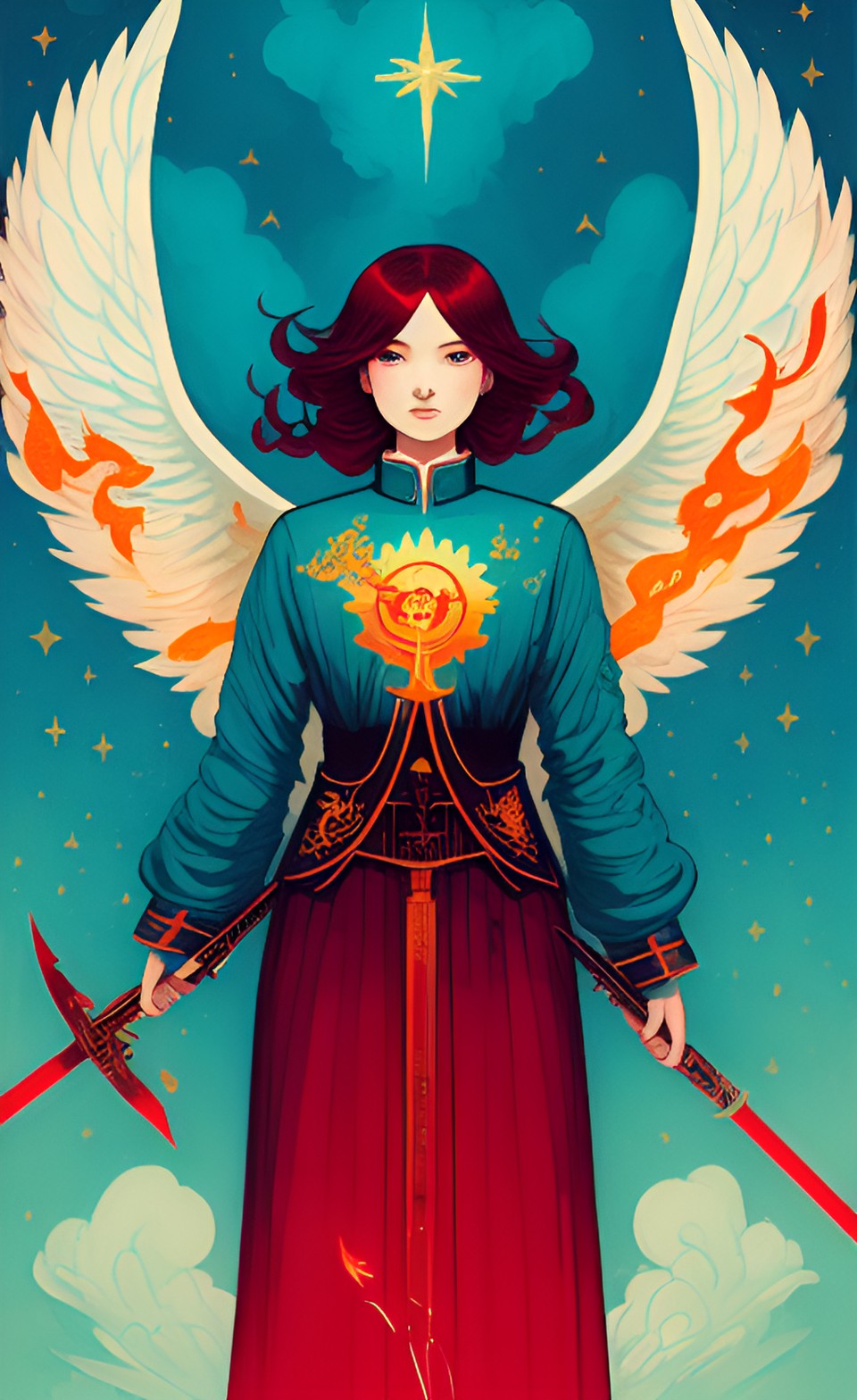 angel with fiery swords - angel with fiery swords preview