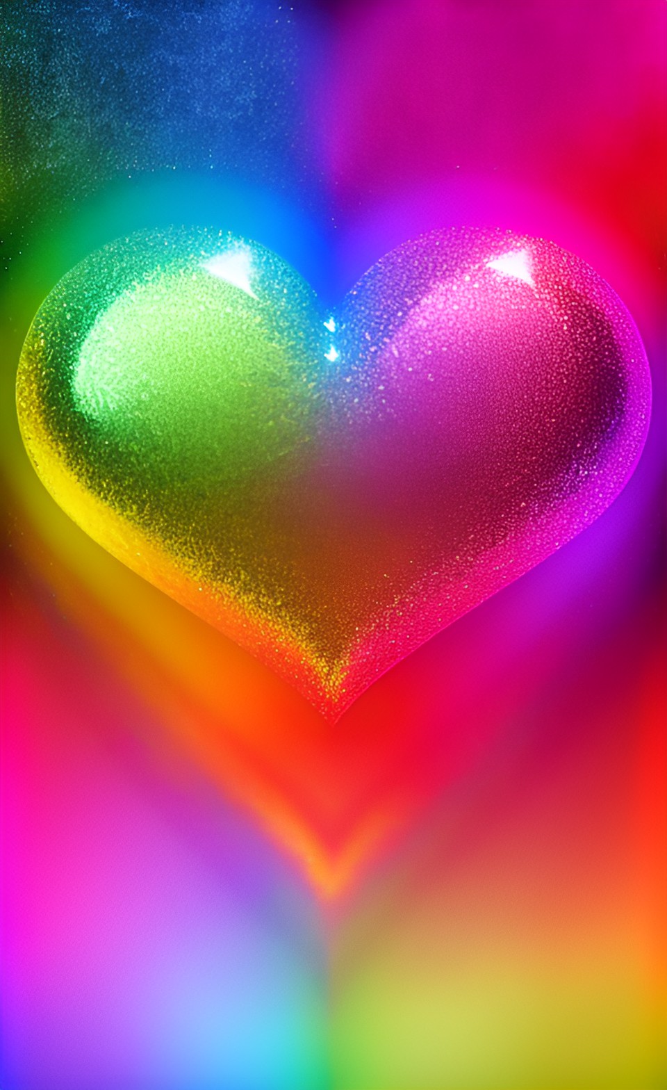 glittery glossy prismatic hearts preview