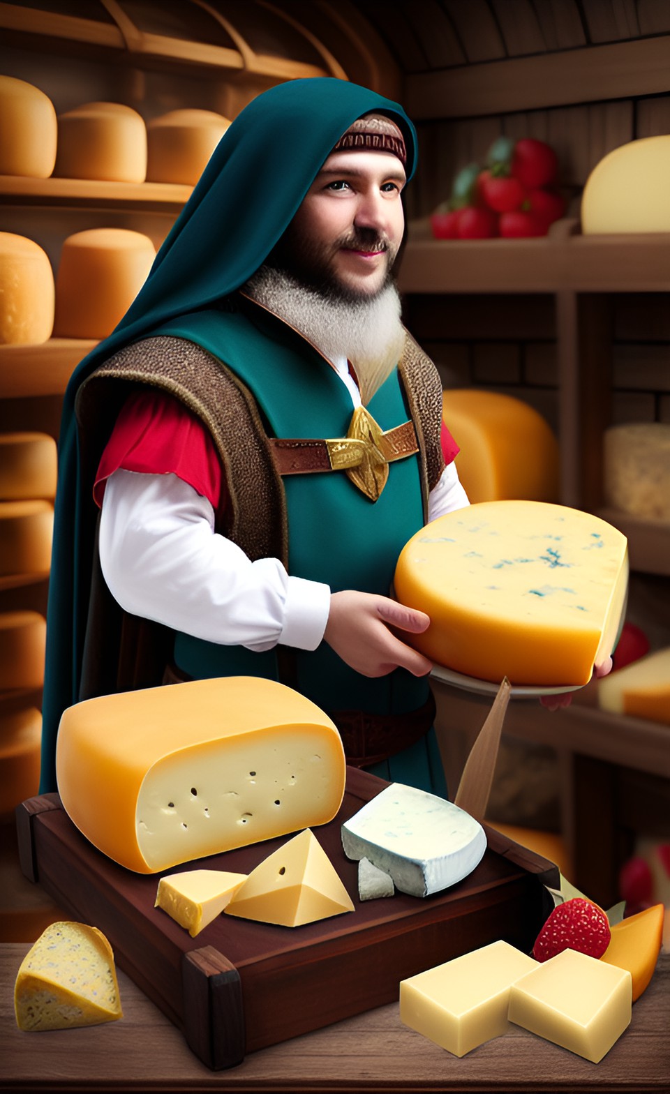 medieval fantasy cheese merchant preview