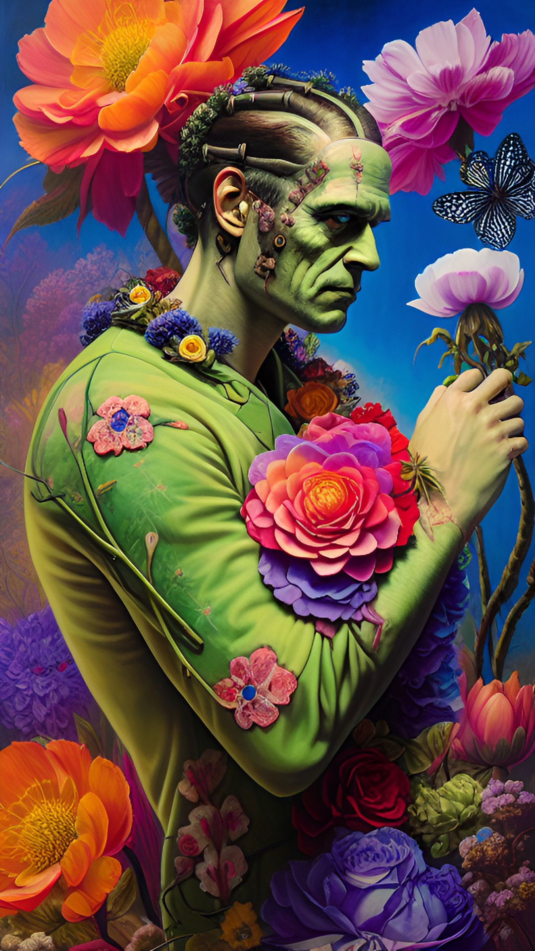 Franky - frankenstein in suit with flowers preview