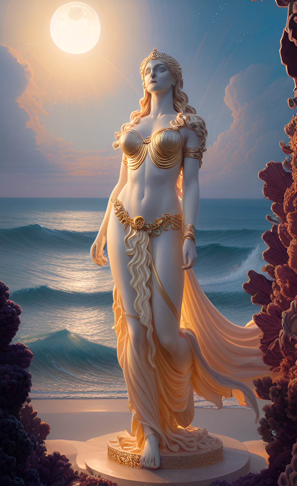 goddess aphrodite, bringer of victory, of the gardens, risen from the sea, foam born, golden, of night preview