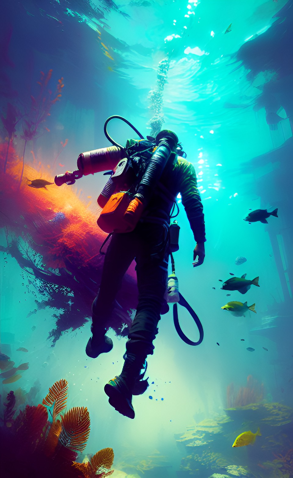 deep underwater diver preview