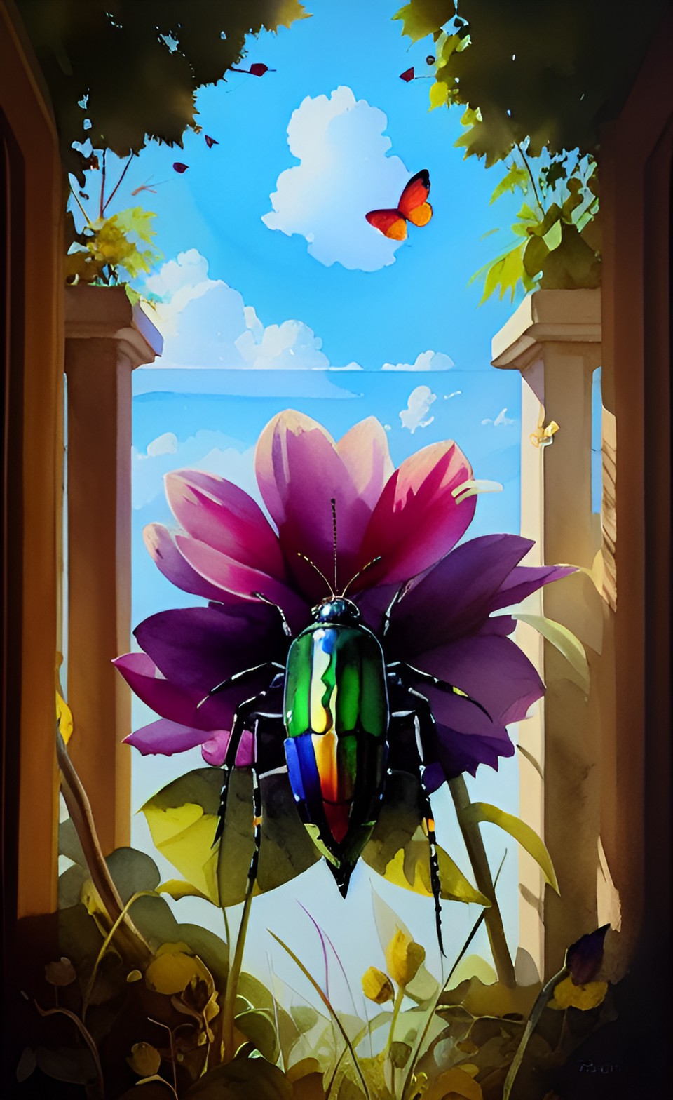 beetle in a flower preview