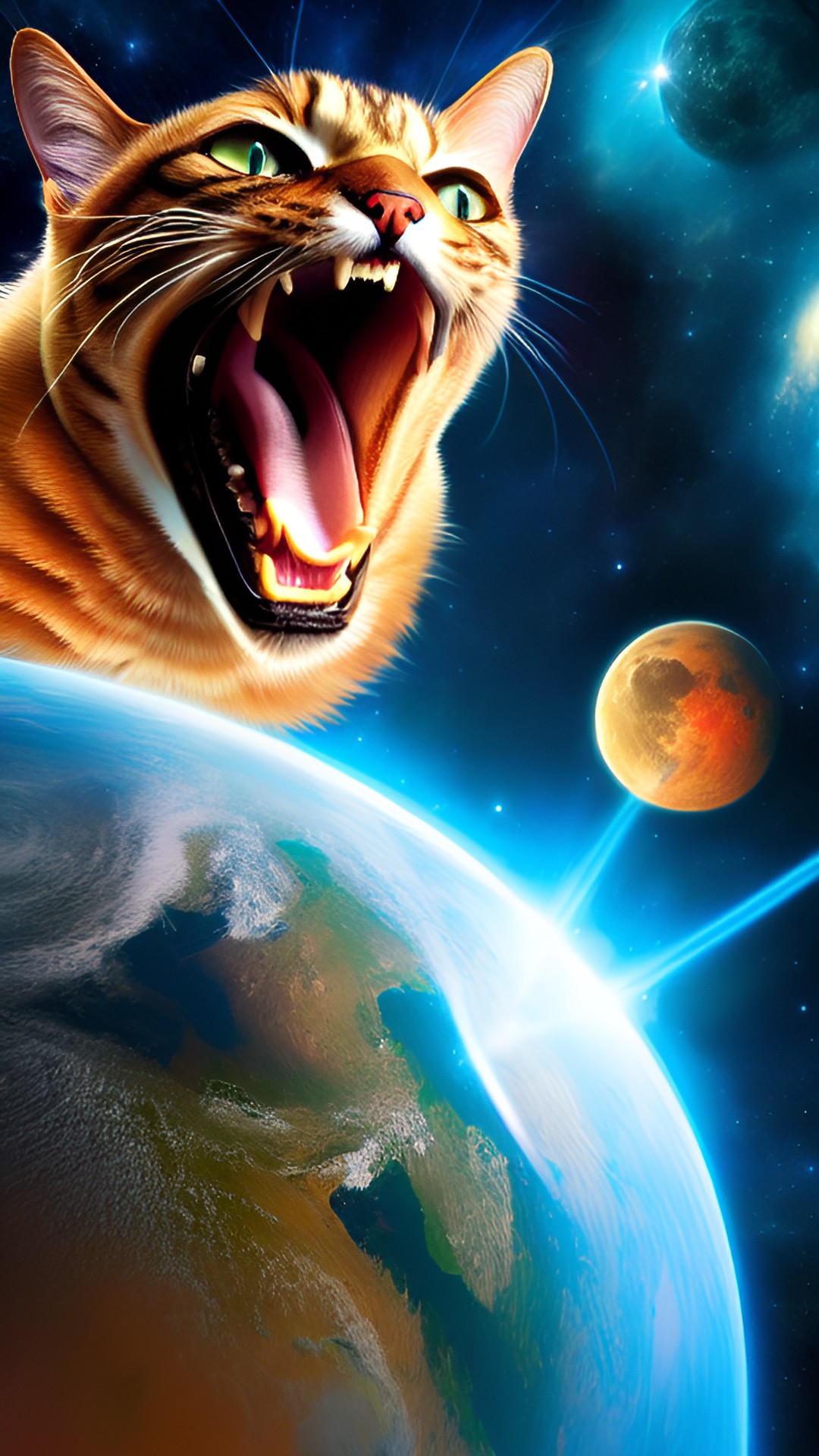 giant monster tabby cat in space preview