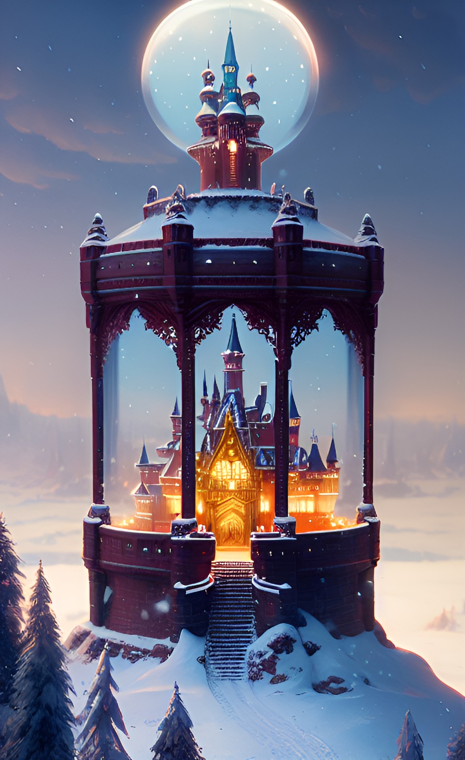 castle in a snow globe preview