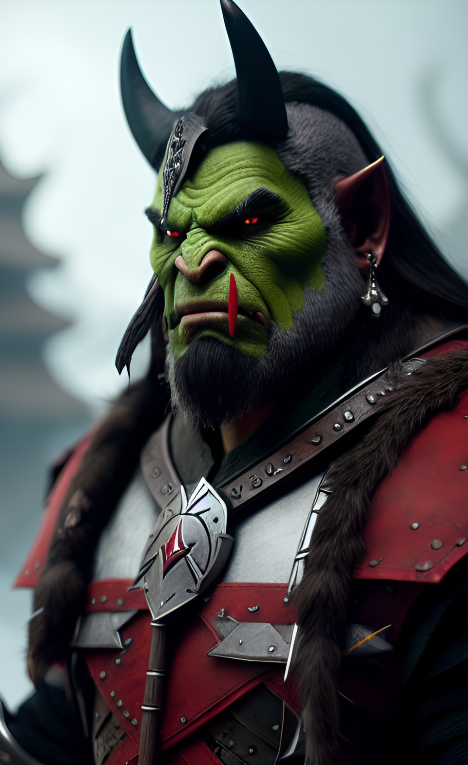 Bashuk - orc chieftain of the white wolf war clan preview